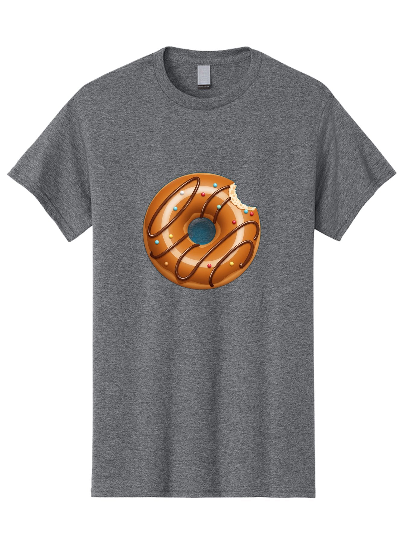 Donut Men'S Graphic Tee, 100% Cotton, Comfortable Casual Summer Wear, Machine Washable, Chocolate Donut, Donut With Glaze, Donut With Sprinkles, Chocolate Drizzle, Sweet Treat, Dessert, Tasty Pastry, Colorful Donut, Donut With Bite Taken, Baa518 7