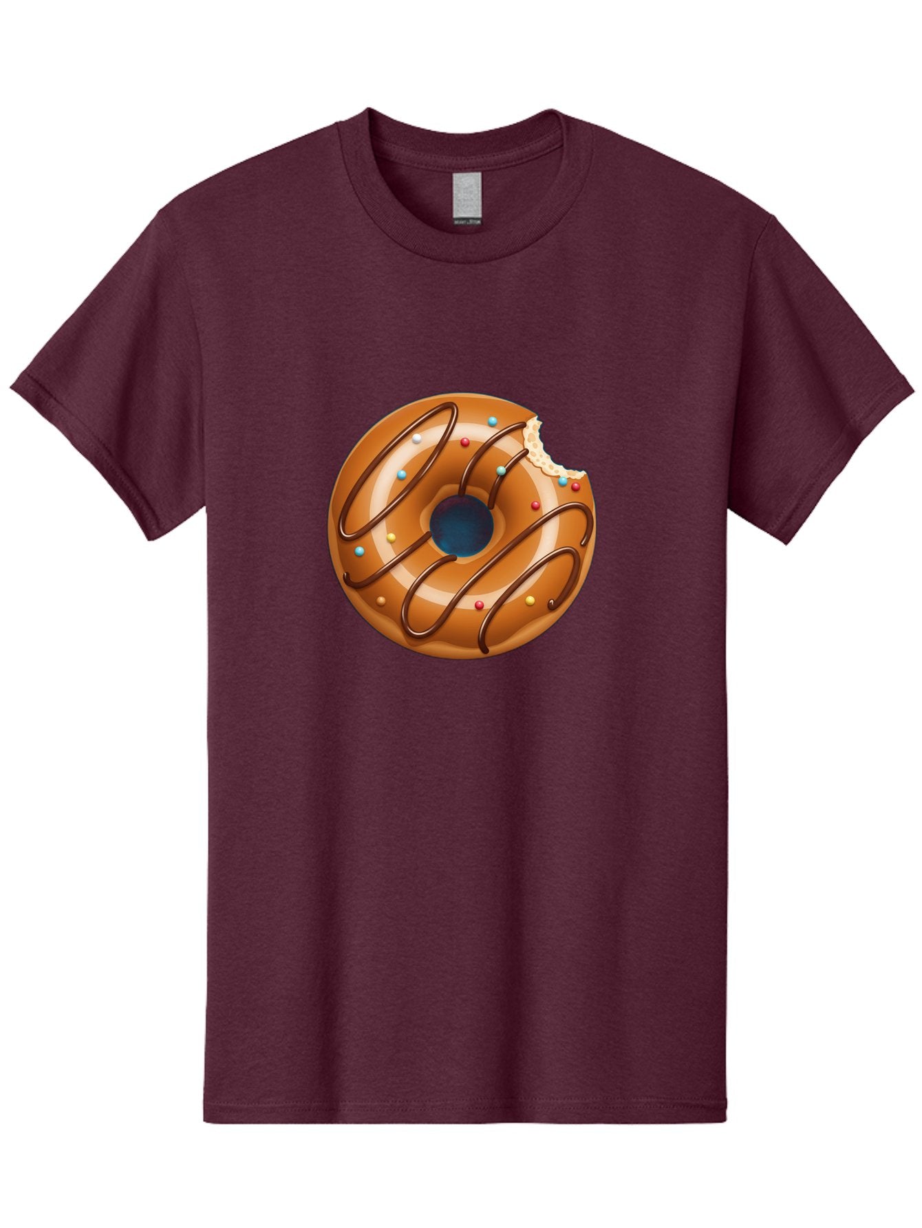 Donut Men'S Graphic Tee, 100% Cotton, Comfortable Casual Summer Wear, Machine Washable, Chocolate Donut, Donut With Glaze, Donut With Sprinkles, Chocolate Drizzle, Sweet Treat, Dessert, Tasty Pastry, Colorful Donut, Donut With Bite Taken, Baa518 9