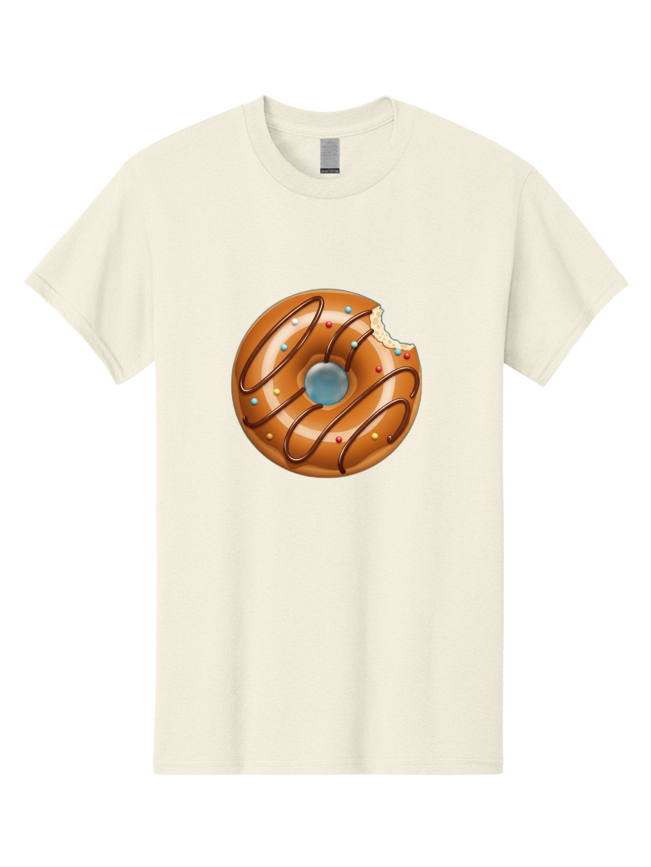 Donut Men'S Graphic Tee, 100% Cotton, Comfortable Casual Summer Wear, Machine Washable, Chocolate Donut, Donut With Glaze, Donut With Sprinkles, Chocolate Drizzle, Sweet Treat, Dessert, Tasty Pastry, Colorful Donut, Donut With Bite Taken, Baa518 5