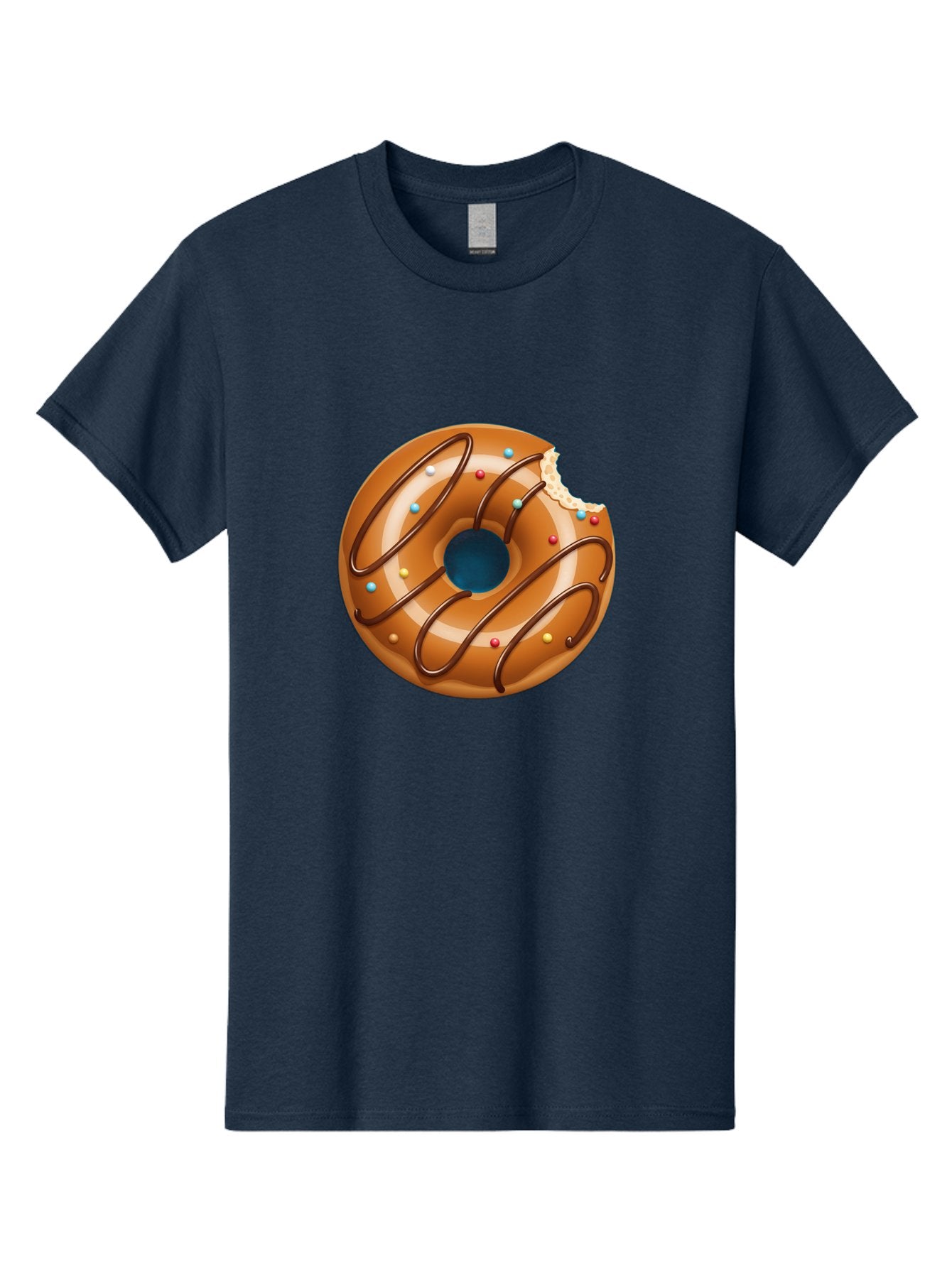 Donut Men'S Graphic Tee, 100% Cotton, Comfortable Casual Summer Wear, Machine Washable, Chocolate Donut, Donut With Glaze, Donut With Sprinkles, Chocolate Drizzle, Sweet Treat, Dessert, Tasty Pastry, Colorful Donut, Donut With Bite Taken, Baa518 14