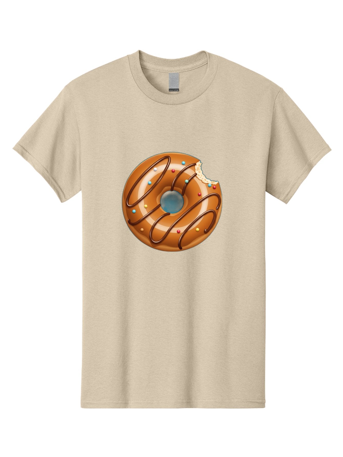 Donut Men'S Graphic Tee, 100% Cotton, Comfortable Casual Summer Wear, Machine Washable, Chocolate Donut, Donut With Glaze, Donut With Sprinkles, Chocolate Drizzle, Sweet Treat, Dessert, Tasty Pastry, Colorful Donut, Donut With Bite Taken, Baa518 12