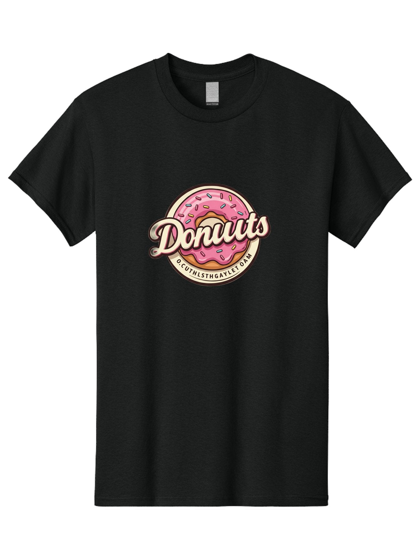 Donuts-2 Men'S Graphic Tee, 100% Cotton, Comfortable Casual Summer Wear, Machine Washable, Pink Frosted Donut, Sprinkles, Sweet Treats, Dessert, Baked Goods, Tasty Pastry, Colorful, Donuts, Whimsical Design, Playful Typography, Fun Food Baa520 3