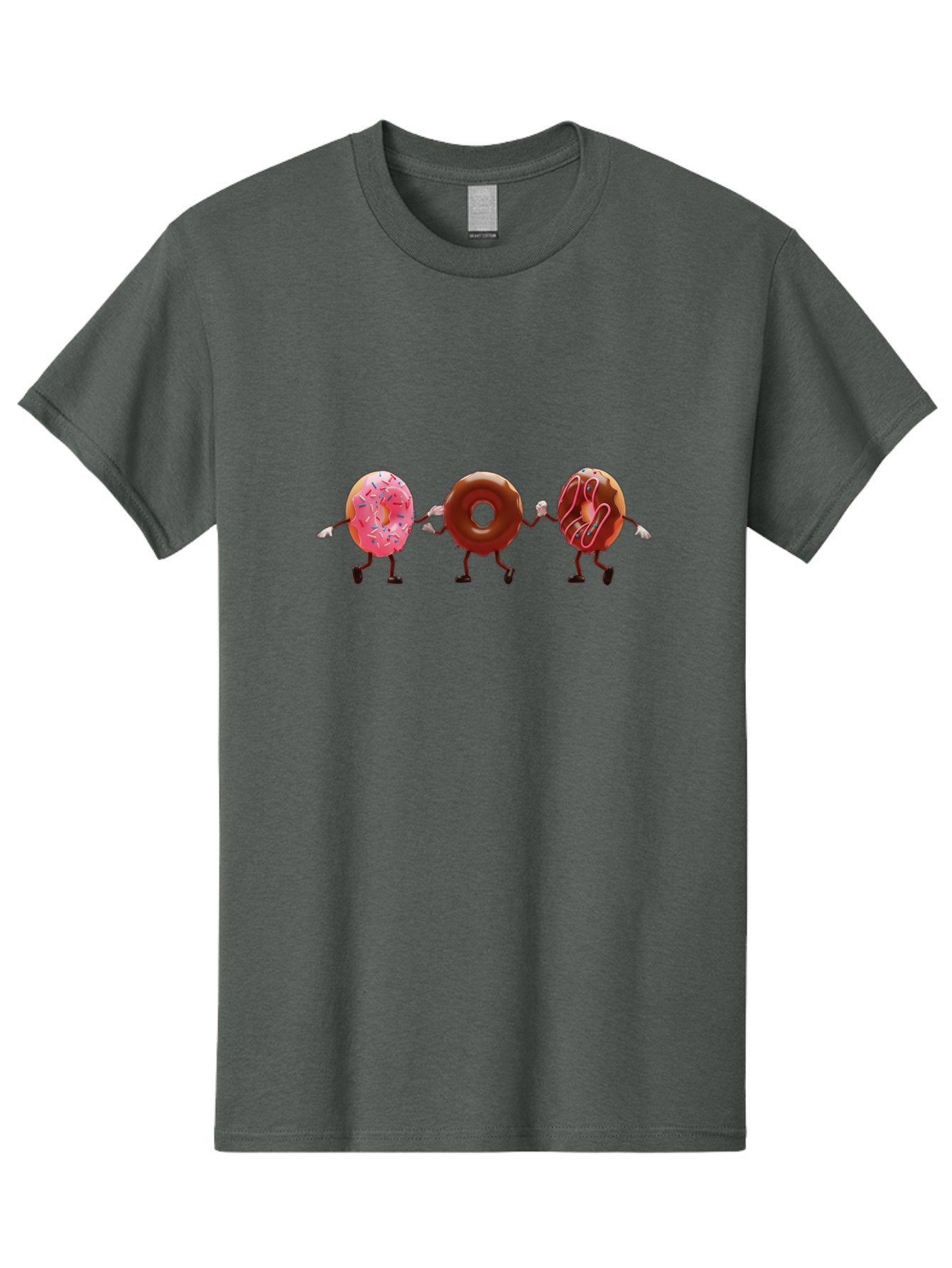 Donuts-Dancing Men'S Graphic Tee, 100% Cotton, Comfortable Casual Summer Wear, Machine Washable, Donuts Dancing, Sweet Treats, Chocolate Frosting, Pink Sprinkles, Donut Friends, Cartoon Donuts, Tasty Desserts, Bakery Delights, Donut Gang, Baa524 12