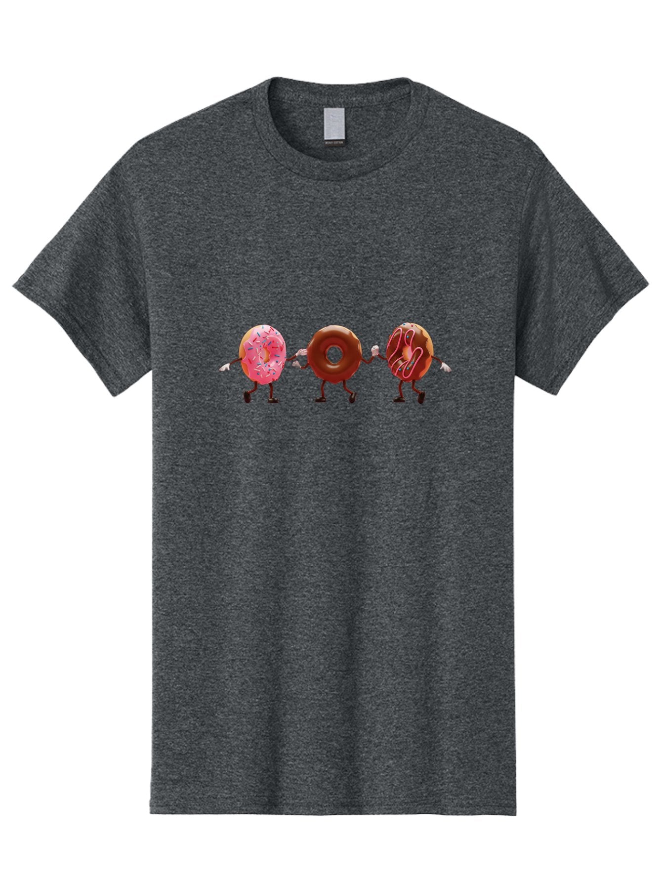 Donuts-Dancing Men'S Graphic Tee, 100% Cotton, Comfortable Casual Summer Wear, Machine Washable, Donuts Dancing, Sweet Treats, Chocolate Frosting, Pink Sprinkles, Donut Friends, Cartoon Donuts, Tasty Desserts, Bakery Delights, Donut Gang, Baa524 10