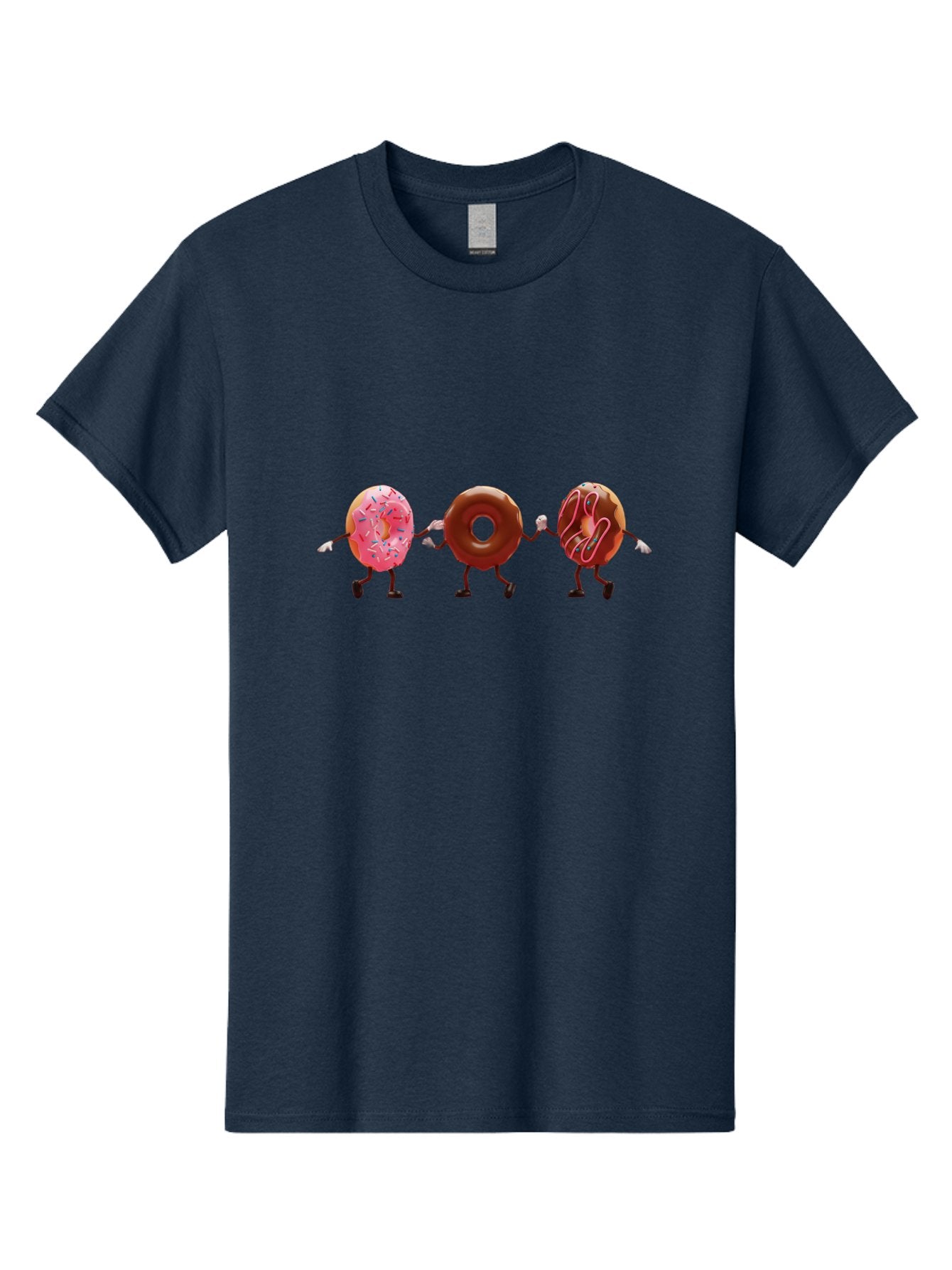 Donuts-Dancing Men'S Graphic Tee, 100% Cotton, Comfortable Casual Summer Wear, Machine Washable, Donuts Dancing, Sweet Treats, Chocolate Frosting, Pink Sprinkles, Donut Friends, Cartoon Donuts, Tasty Desserts, Bakery Delights, Donut Gang, Baa524 7