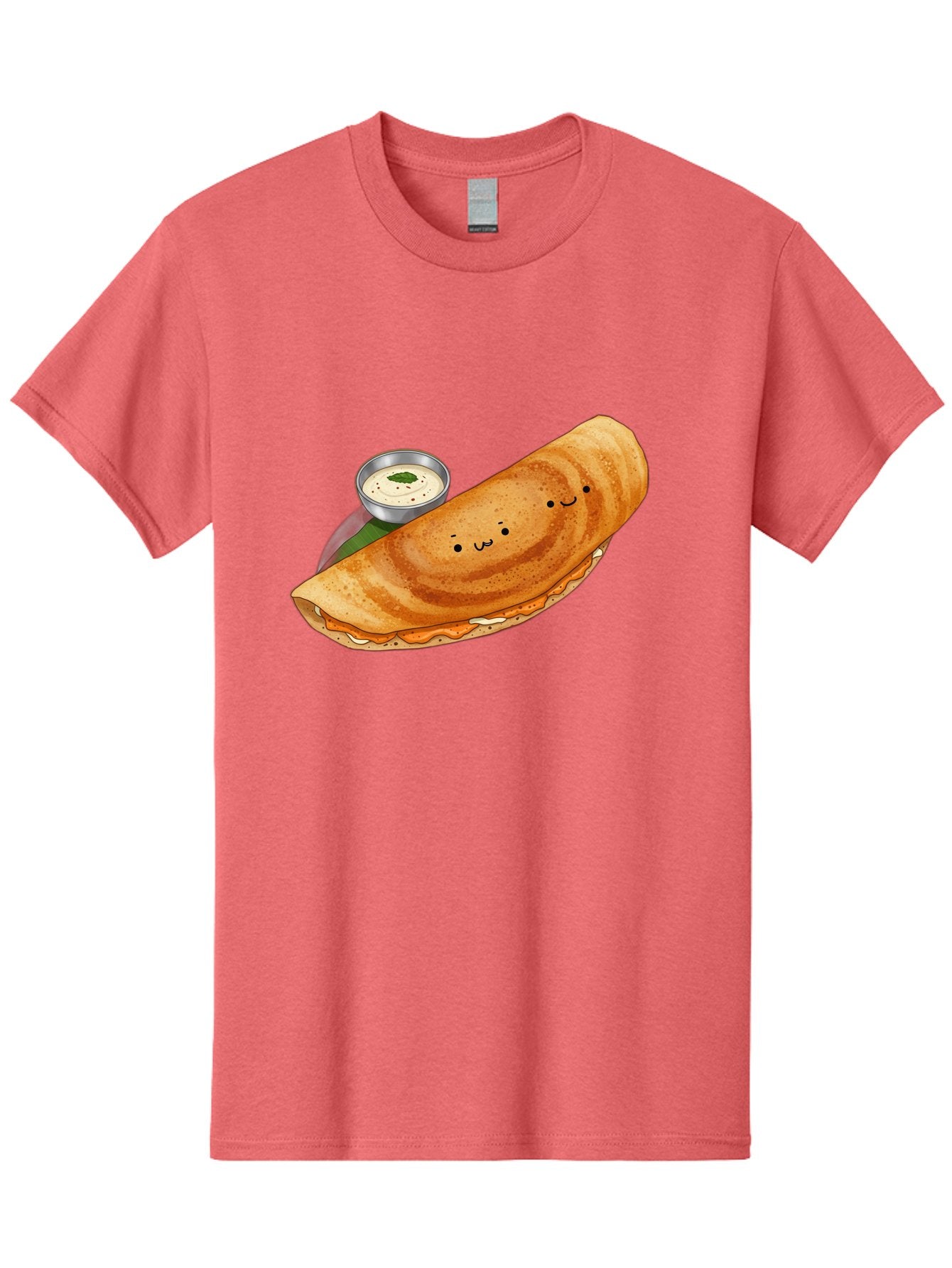 Dosa-2 Men'S Graphic Tee, 100% Cotton, Comfortable Casual Summer Wear, Machine Washable, Indian Cuisine, South Indian Food, Masala Dosa, Dosa Recipe, Crepe Style Pancake, Potato Filling, Chutney, Spicy, Savory, Cartoon Illustration, Kawaii, Baa533 8