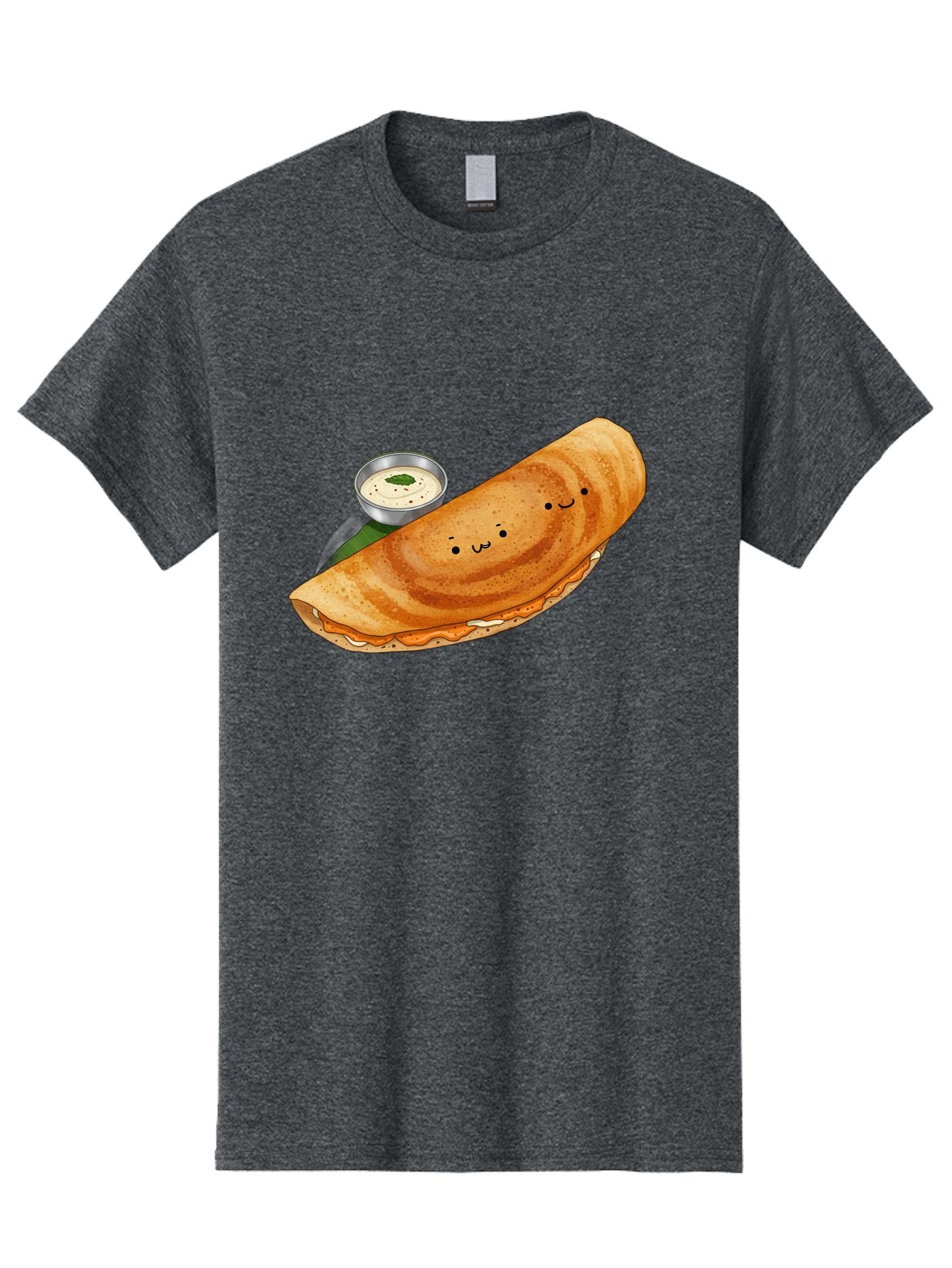 Dosa-2 Men'S Graphic Tee, 100% Cotton, Comfortable Casual Summer Wear, Machine Washable, Indian Cuisine, South Indian Food, Masala Dosa, Dosa Recipe, Crepe Style Pancake, Potato Filling, Chutney, Spicy, Savory, Cartoon Illustration, Kawaii, Baa533 10