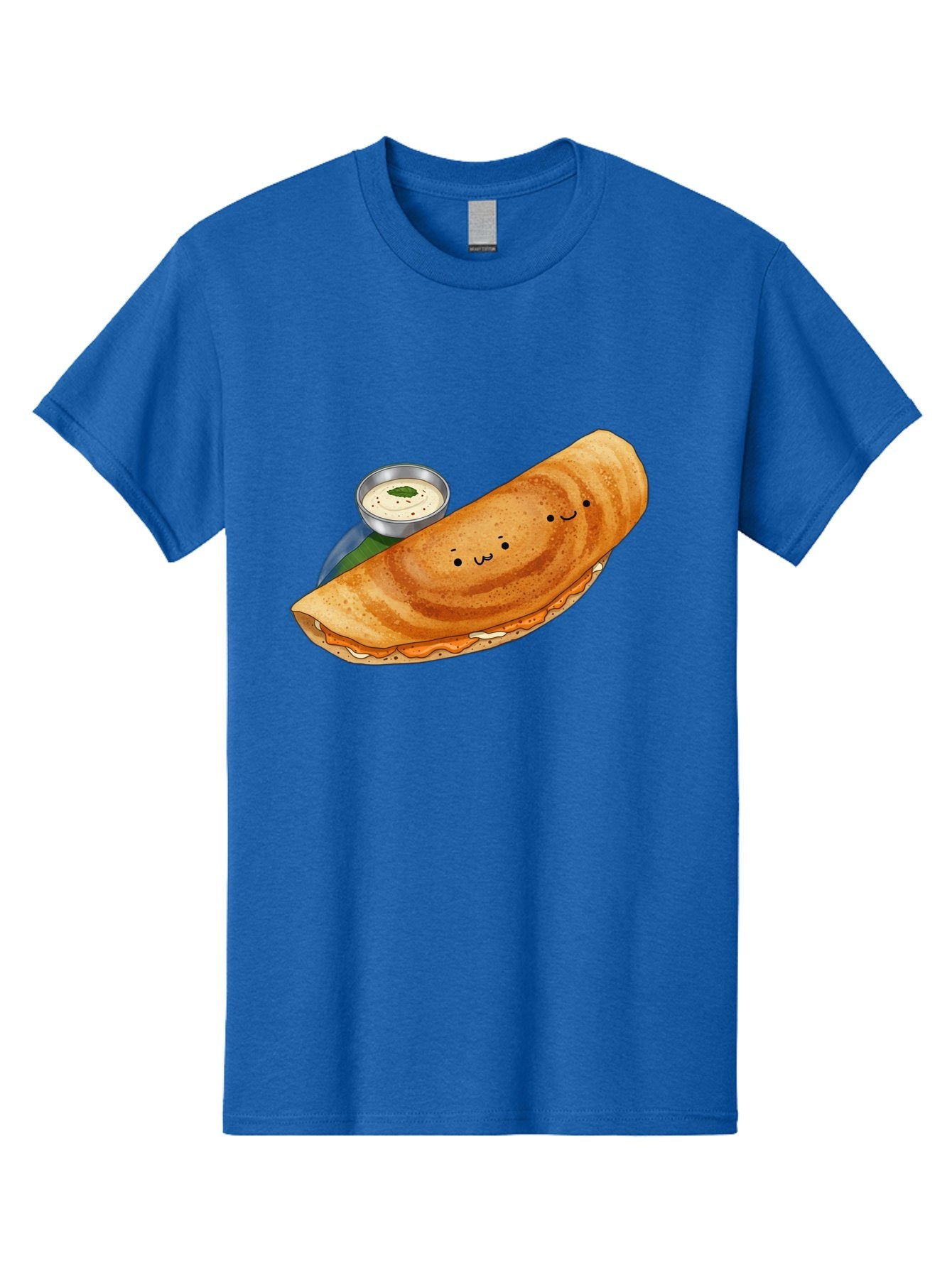 Dosa-2 Men'S Graphic Tee, 100% Cotton, Comfortable Casual Summer Wear, Machine Washable, Indian Cuisine, South Indian Food, Masala Dosa, Dosa Recipe, Crepe Style Pancake, Potato Filling, Chutney, Spicy, Savory, Cartoon Illustration, Kawaii, Baa533 11