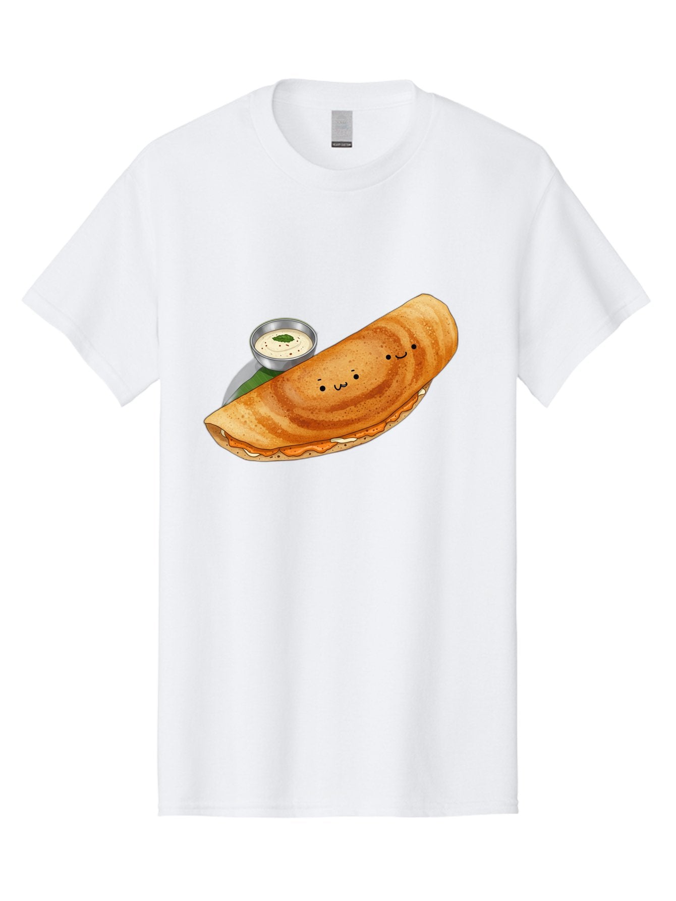 Dosa-2 Men'S Graphic Tee, 100% Cotton, Comfortable Casual Summer Wear, Machine Washable, Indian Cuisine, South Indian Food, Masala Dosa, Dosa Recipe, Crepe Style Pancake, Potato Filling, Chutney, Spicy, Savory, Cartoon Illustration, Kawaii, Baa533 13