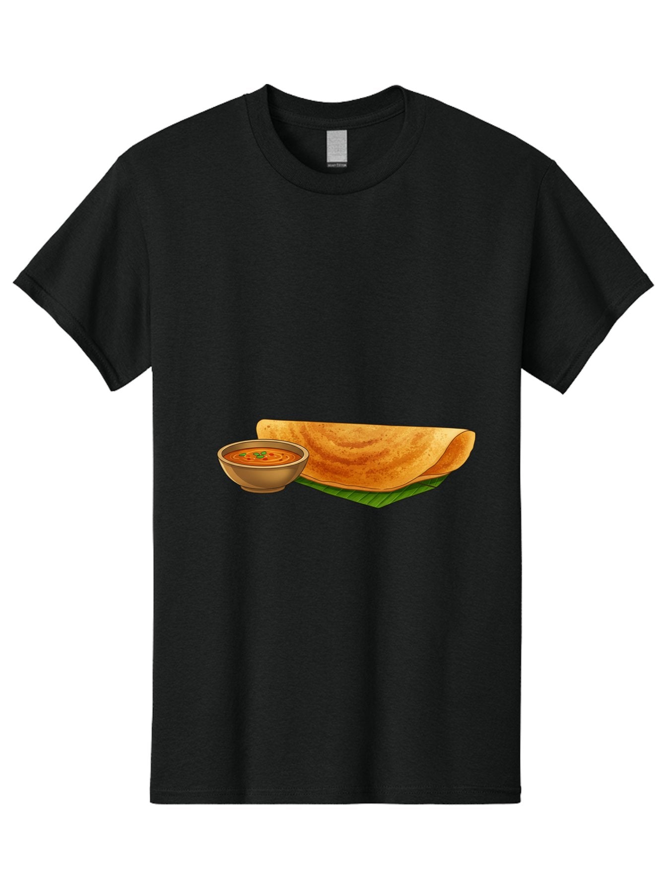 Dosa-And-Sambar Men'S Graphic Tee, 100% Cotton, Comfortable Casual Summer Wear, Machine Washable, South Indian Cuisine, Dosa With Sambhar, Indian Breakfast, Fermented Crepe, Spicy Sambhar, Traditional Indian Dish, Food Illustration, Baa536 9