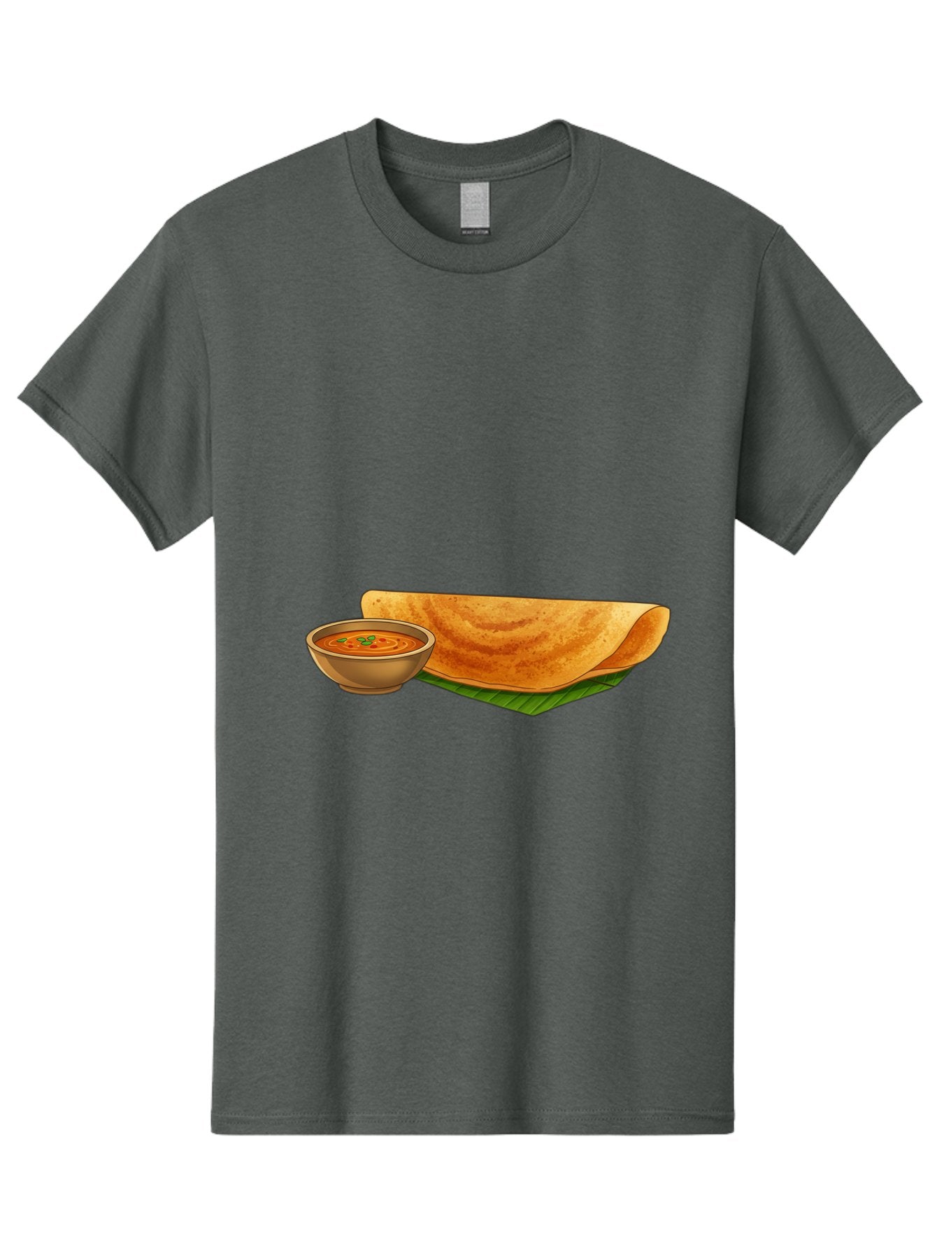 Dosa-And-Sambar Men'S Graphic Tee, 100% Cotton, Comfortable Casual Summer Wear, Machine Washable, South Indian Cuisine, Dosa With Sambhar, Indian Breakfast, Fermented Crepe, Spicy Sambhar, Traditional Indian Dish, Food Illustration, Baa536