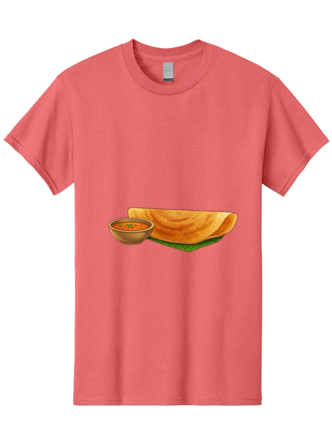 Dosa-And-Sambar Men'S Graphic Tee, 100% Cotton, Comfortable Casual Summer Wear, Machine Washable, South Indian Cuisine, Dosa With Sambhar, Indian Breakfast, Fermented Crepe, Spicy Sambhar, Traditional Indian Dish, Food Illustration, Baa536 10