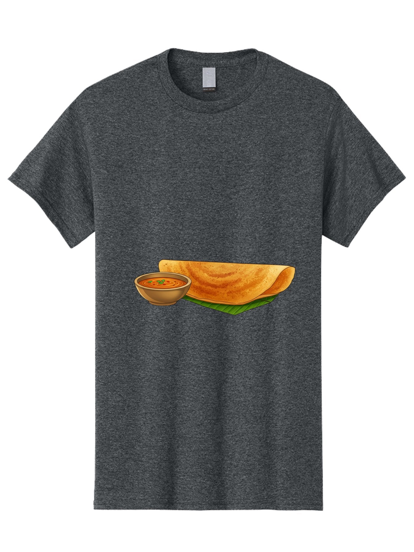 Dosa-And-Sambar Men'S Graphic Tee, 100% Cotton, Comfortable Casual Summer Wear, Machine Washable, South Indian Cuisine, Dosa With Sambhar, Indian Breakfast, Fermented Crepe, Spicy Sambhar, Traditional Indian Dish, Food Illustration, Baa536