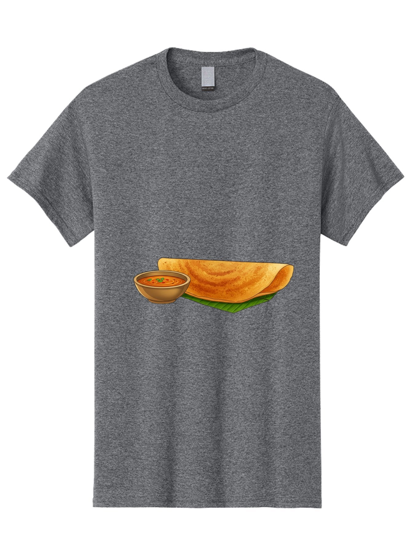Dosa-And-Sambar Men'S Graphic Tee, 100% Cotton, Comfortable Casual Summer Wear, Machine Washable, South Indian Cuisine, Dosa With Sambhar, Indian Breakfast, Fermented Crepe, Spicy Sambhar, Traditional Indian Dish, Food Illustration, Baa536 6