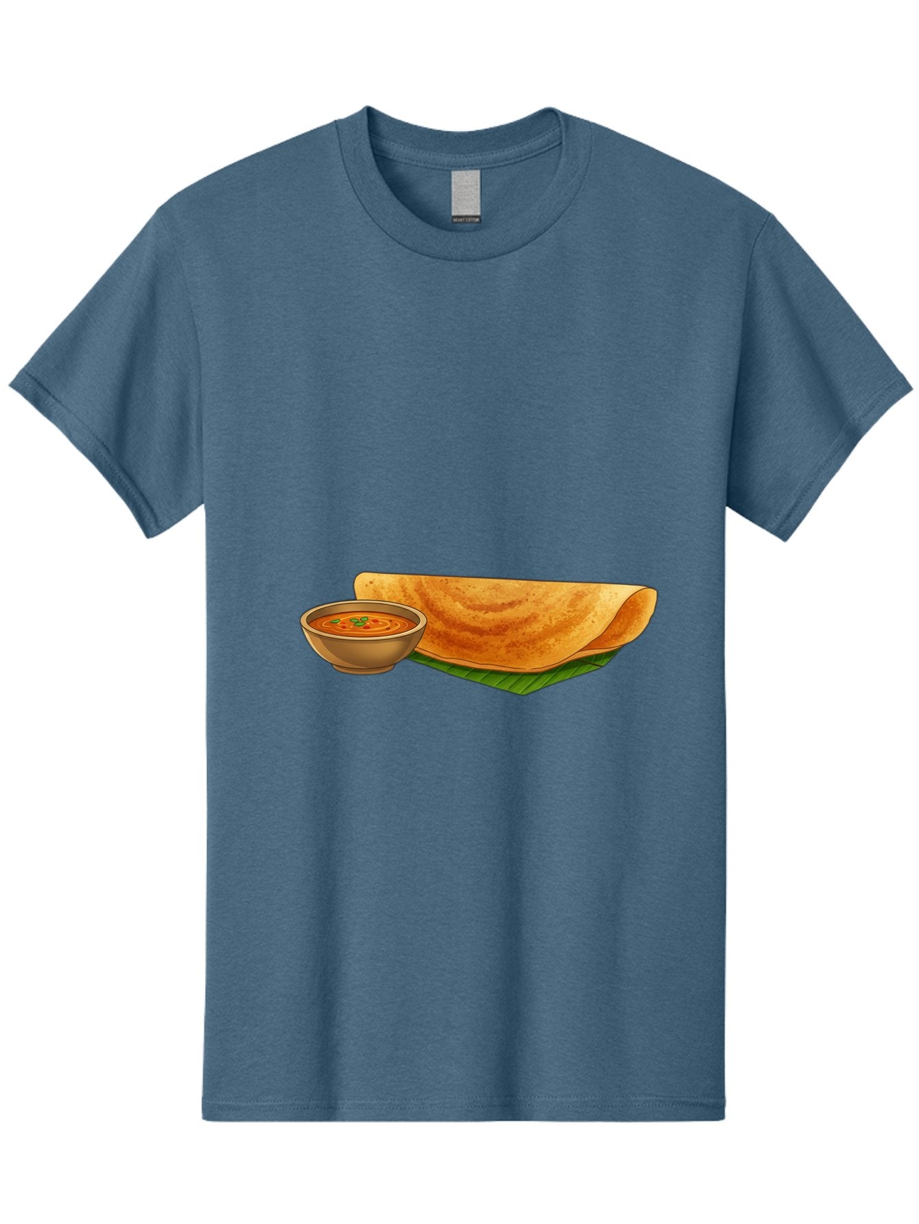 Dosa-And-Sambar Men'S Graphic Tee, 100% Cotton, Comfortable Casual Summer Wear, Machine Washable, South Indian Cuisine, Dosa With Sambhar, Indian Breakfast, Fermented Crepe, Spicy Sambhar, Traditional Indian Dish, Food Illustration, Baa536 14