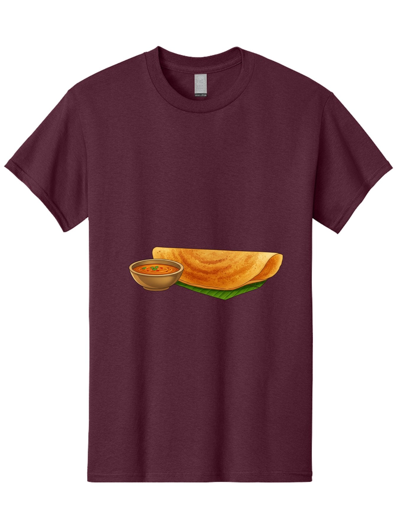 Dosa-And-Sambar Men'S Graphic Tee, 100% Cotton, Comfortable Casual Summer Wear, Machine Washable, South Indian Cuisine, Dosa With Sambhar, Indian Breakfast, Fermented Crepe, Spicy Sambhar, Traditional Indian Dish, Food Illustration, Baa536 12