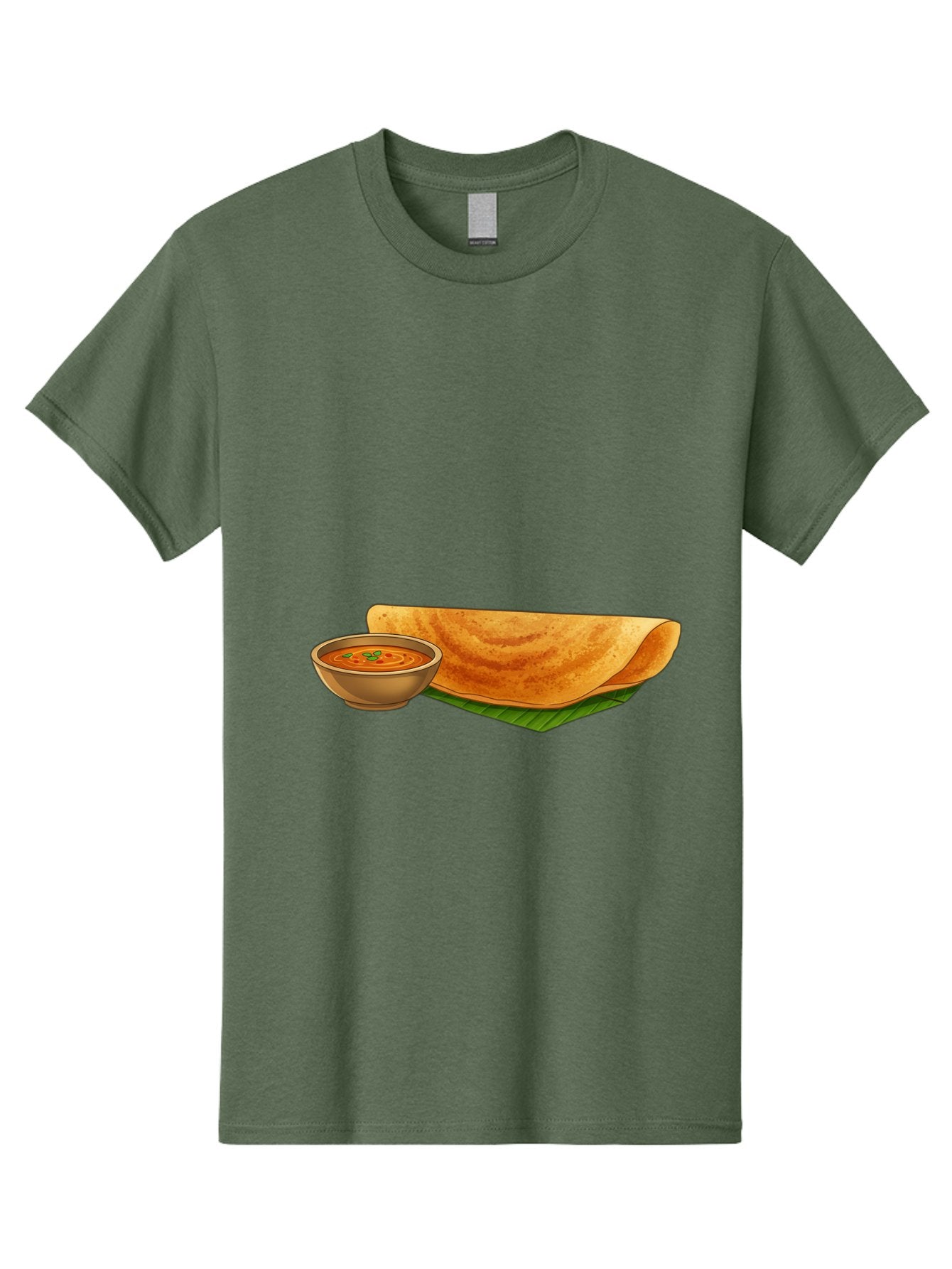 Dosa-And-Sambar Men'S Graphic Tee, 100% Cotton, Comfortable Casual Summer Wear, Machine Washable, South Indian Cuisine, Dosa With Sambhar, Indian Breakfast, Fermented Crepe, Spicy Sambhar, Traditional Indian Dish, Food Illustration, Baa536 8