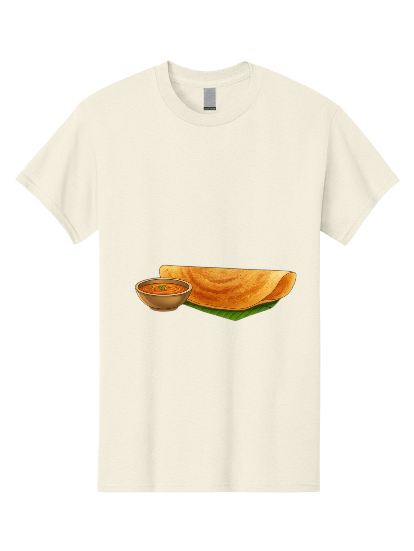 Dosa-And-Sambar Men'S Graphic Tee, 100% Cotton, Comfortable Casual Summer Wear, Machine Washable, South Indian Cuisine, Dosa With Sambhar, Indian Breakfast, Fermented Crepe, Spicy Sambhar, Traditional Indian Dish, Food Illustration, Baa536 5