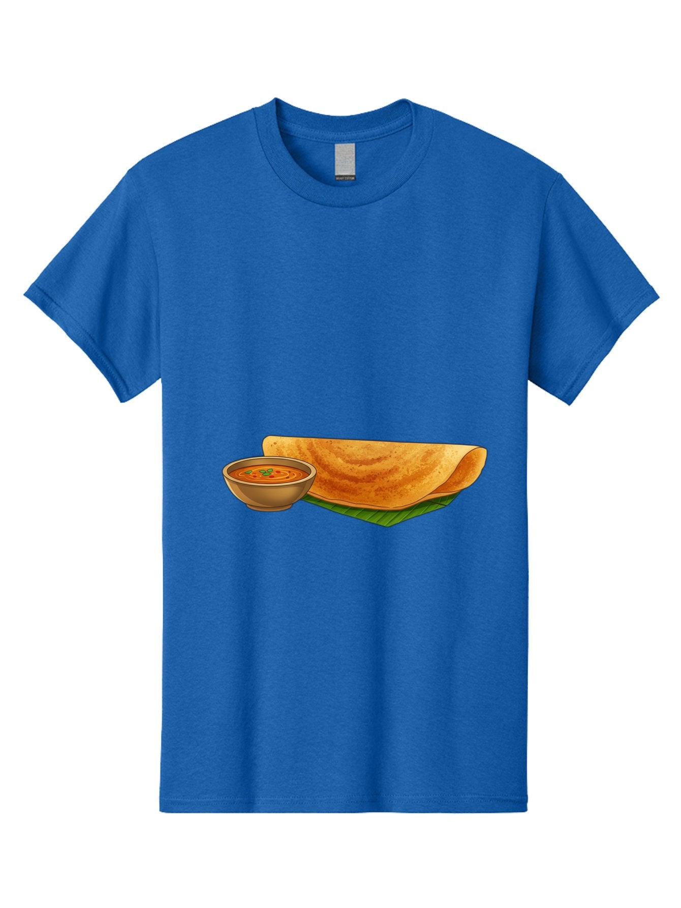 Dosa-And-Sambar Men'S Graphic Tee, 100% Cotton, Comfortable Casual Summer Wear, Machine Washable, South Indian Cuisine, Dosa With Sambhar, Indian Breakfast, Fermented Crepe, Spicy Sambhar, Traditional Indian Dish, Food Illustration, Baa536 4