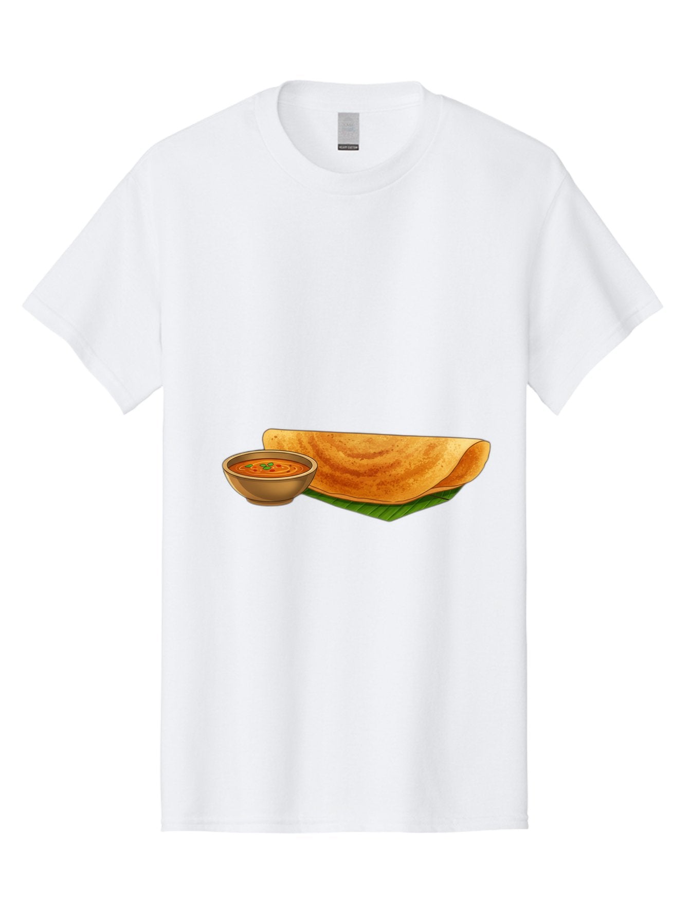 Dosa-And-Sambar Men'S Graphic Tee, 100% Cotton, Comfortable Casual Summer Wear, Machine Washable, South Indian Cuisine, Dosa With Sambhar, Indian Breakfast, Fermented Crepe, Spicy Sambhar, Traditional Indian Dish, Food Illustration, Baa536 13