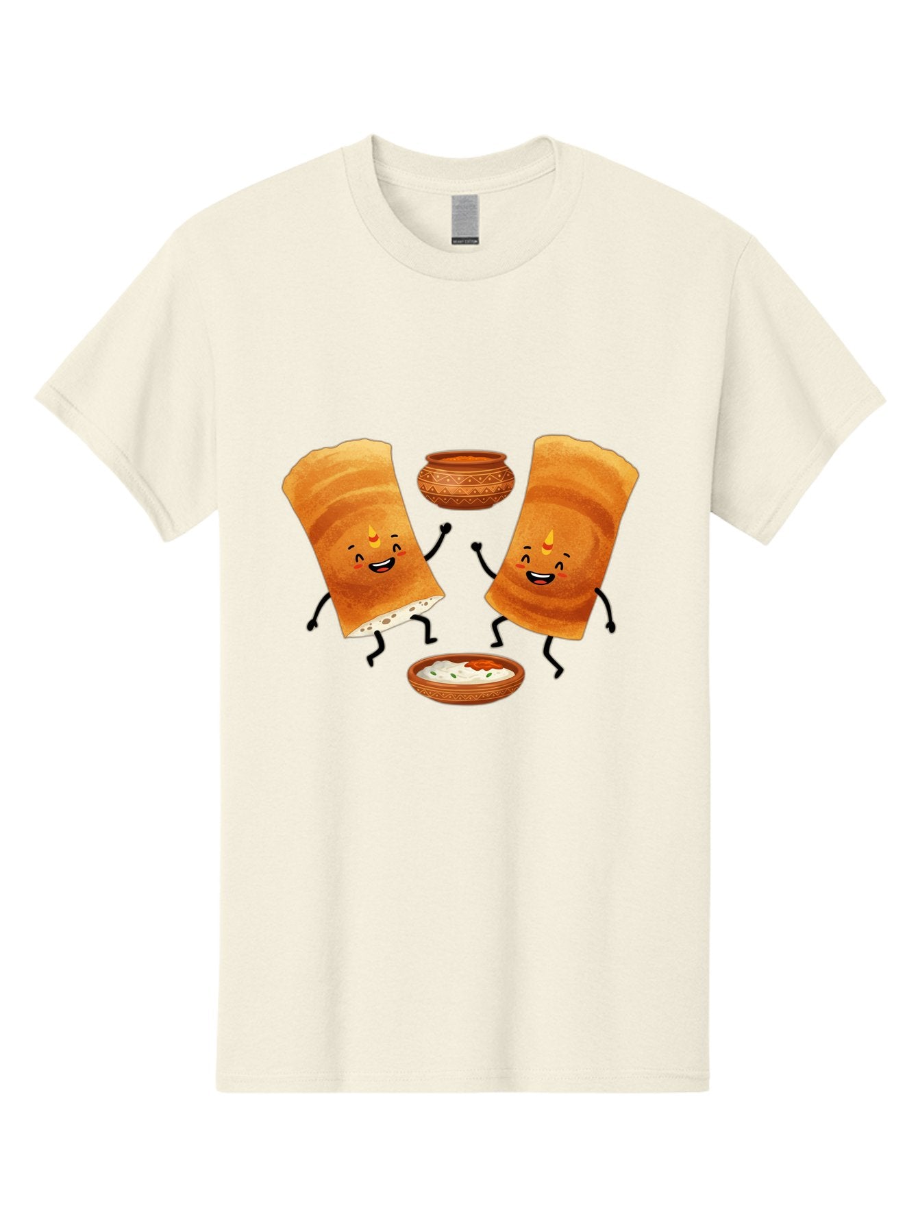 Dosa-Characters Men'S Graphic Tee, 100% Cotton, Comfortable Casual Summer Wear, Machine Washable, Cartoon Dosa Characters, Dancing Dosas, Sambar, Chutney, Indian Food, Dosa Dance, Funny Dosas, Animated Dosas, Indian Cuisine, Dosa Fun Baa539 10