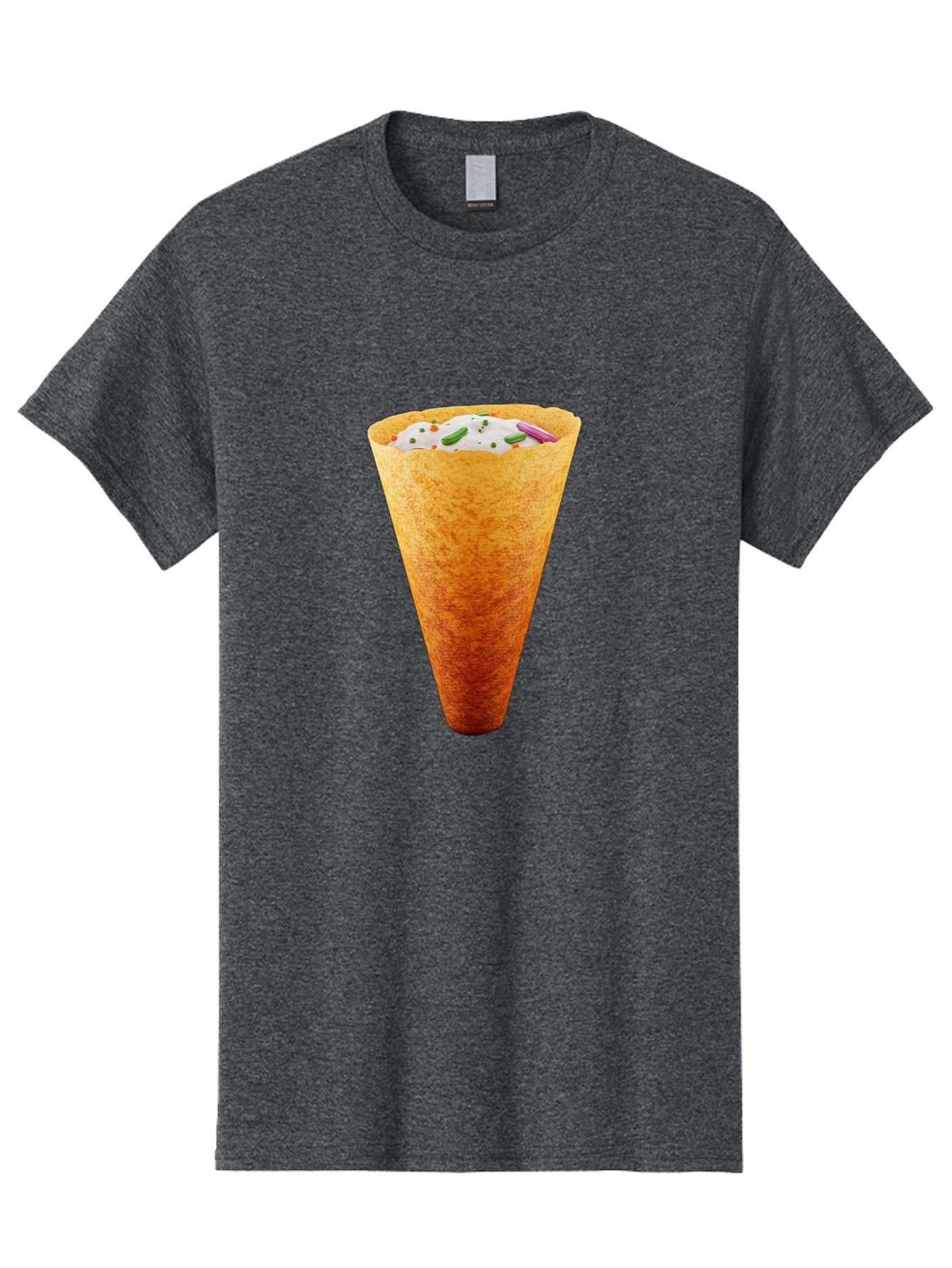 Dosa-Cone Men'S Graphic Tee, 100% Cotton, Comfortable Casual Summer Wear, Machine Washable, Masala Cone, Indian Street Food, Crispy Cone, Savory Snack, Flavorful Filling, Chutney, Spices, Appetizing Treat Baa540 7
