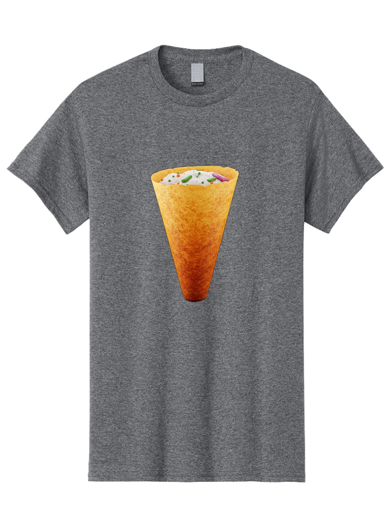 Dosa-Cone Men'S Graphic Tee, 100% Cotton, Comfortable Casual Summer Wear, Machine Washable, Masala Cone, Indian Street Food, Crispy Cone, Savory Snack, Flavorful Filling, Chutney, Spices, Appetizing Treat Baa540 5