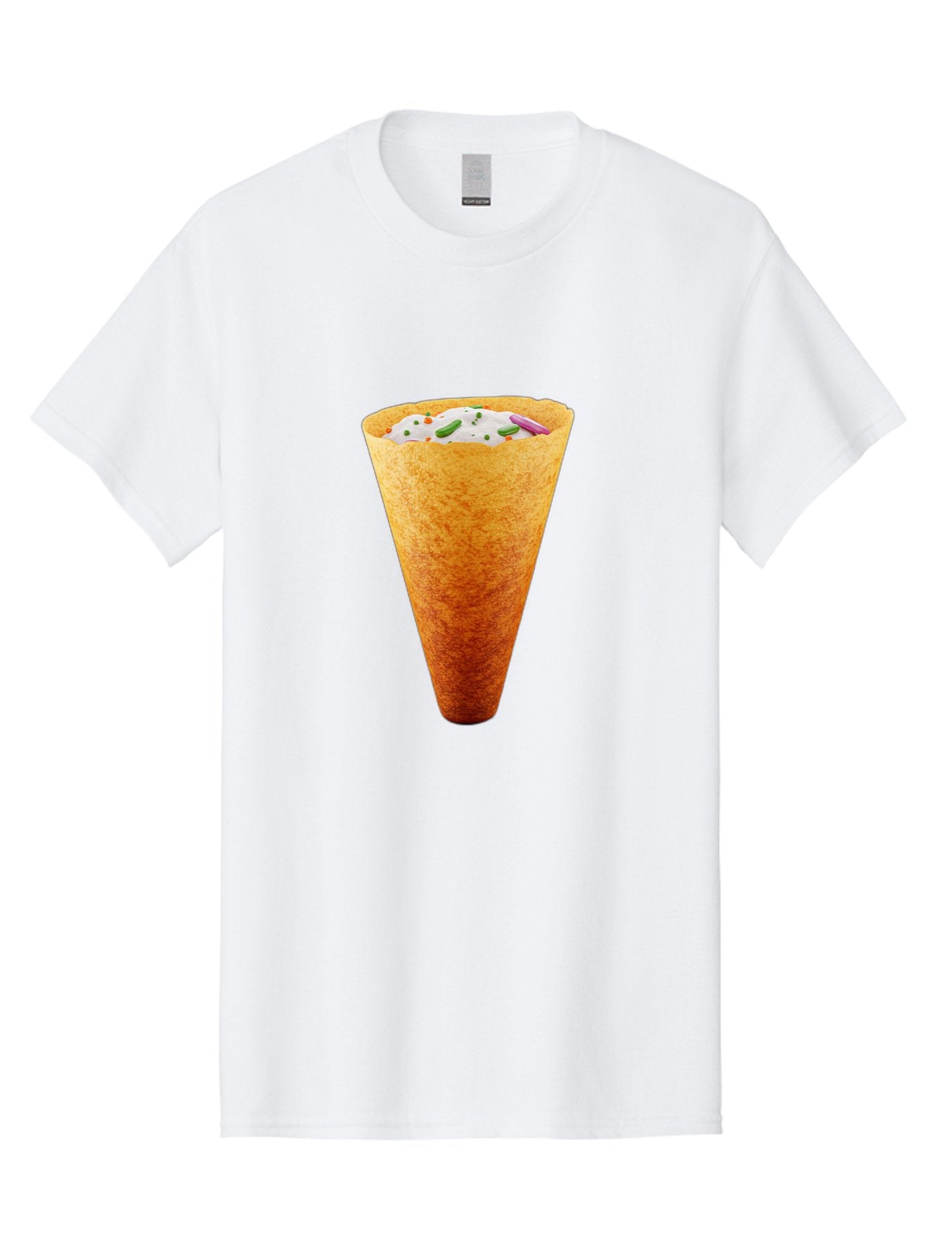 Dosa-Cone Men'S Graphic Tee, 100% Cotton, Comfortable Casual Summer Wear, Machine Washable, Masala Cone, Indian Street Food, Crispy Cone, Savory Snack, Flavorful Filling, Chutney, Spices, Appetizing Treat Baa540 6