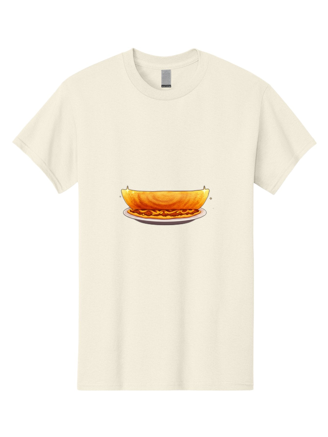 Dosa-On-Plate Men'S Graphic Tee, 100% Cotton, Comfortable Casual Summer Wear, Machine Washable, Crunchy Taco Shell, Savory Filling, Mexican Cuisine, Food Illustration, Vibrant Colors, Cartoon Style, Isolated Graphic Baa541 3
