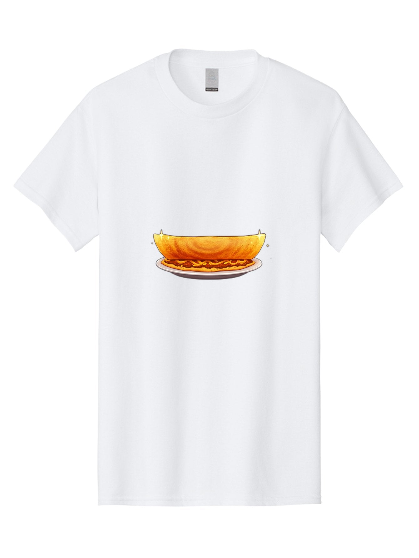 Dosa-On-Plate Men'S Graphic Tee, 100% Cotton, Comfortable Casual Summer Wear, Machine Washable, Crunchy Taco Shell, Savory Filling, Mexican Cuisine, Food Illustration, Vibrant Colors, Cartoon Style, Isolated Graphic Baa541