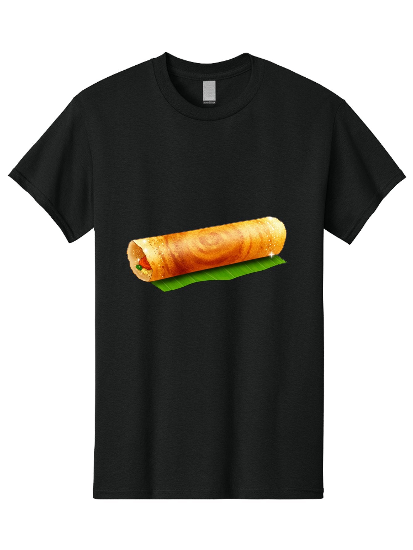 Dosa-Roll Men'S Graphic Tee, 100% Cotton, Comfortable Casual Summer Wear, Machine Washable, Crispy Spring Roll, Golden Brown, Fried Delicacy, Asian Cuisine, Savory Filling, Delicious Snack, Appetizing Treat, Finger Food Baa542 8