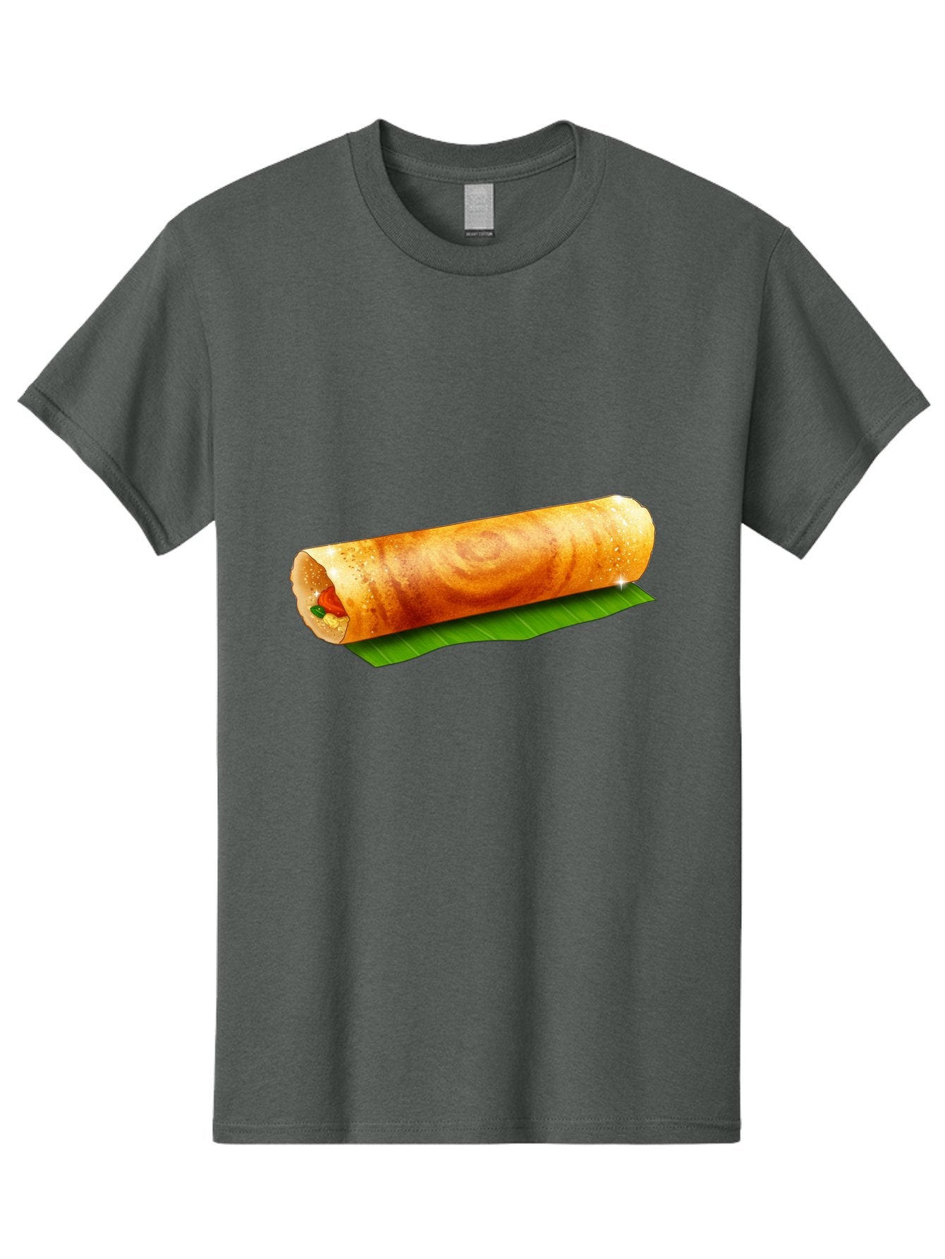 Dosa-Roll Men'S Graphic Tee, 100% Cotton, Comfortable Casual Summer Wear, Machine Washable, Crispy Spring Roll, Golden Brown, Fried Delicacy, Asian Cuisine, Savory Filling, Delicious Snack, Appetizing Treat, Finger Food Baa542 15