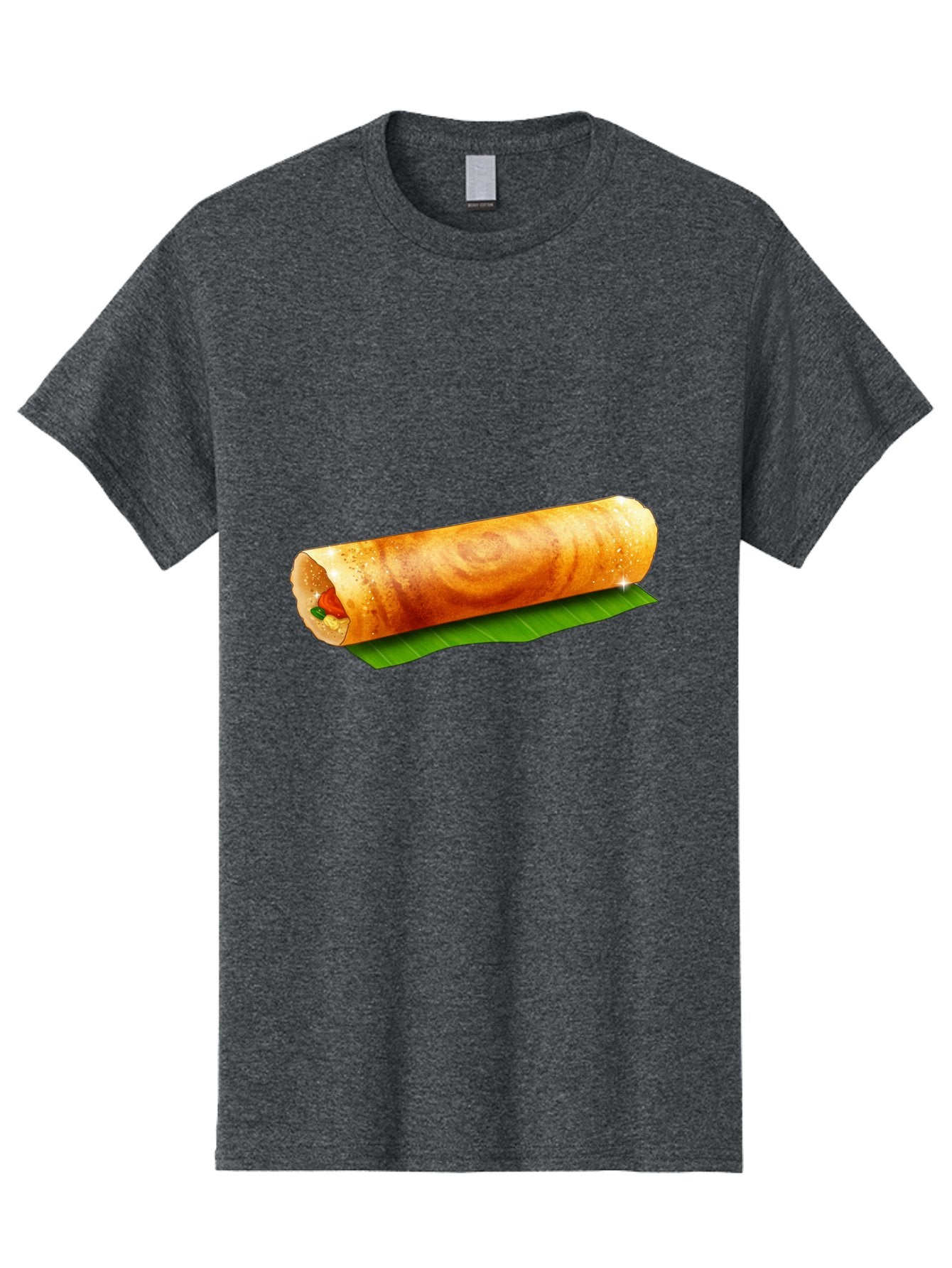 Dosa-Roll Men'S Graphic Tee, 100% Cotton, Comfortable Casual Summer Wear, Machine Washable, Crispy Spring Roll, Golden Brown, Fried Delicacy, Asian Cuisine, Savory Filling, Delicious Snack, Appetizing Treat, Finger Food Baa542 7
