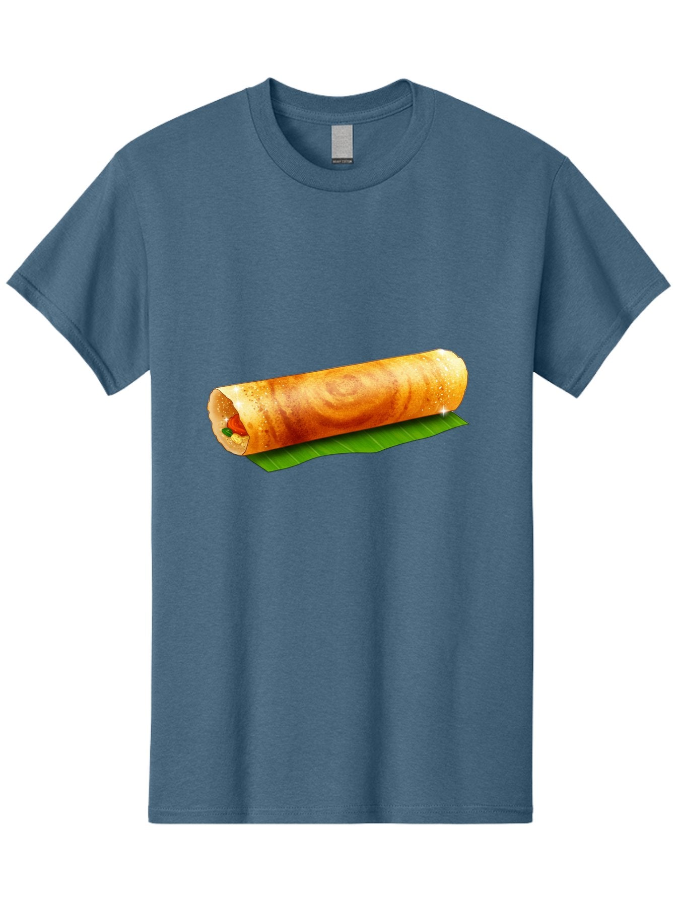 Dosa-Roll Men'S Graphic Tee, 100% Cotton, Comfortable Casual Summer Wear, Machine Washable, Crispy Spring Roll, Golden Brown, Fried Delicacy, Asian Cuisine, Savory Filling, Delicious Snack, Appetizing Treat, Finger Food Baa542 12