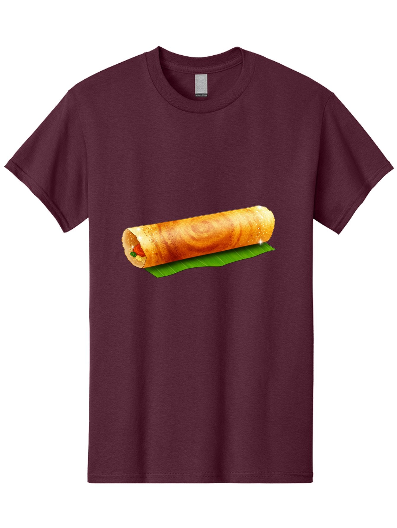 Dosa-Roll Men'S Graphic Tee, 100% Cotton, Comfortable Casual Summer Wear, Machine Washable, Crispy Spring Roll, Golden Brown, Fried Delicacy, Asian Cuisine, Savory Filling, Delicious Snack, Appetizing Treat, Finger Food Baa542 11