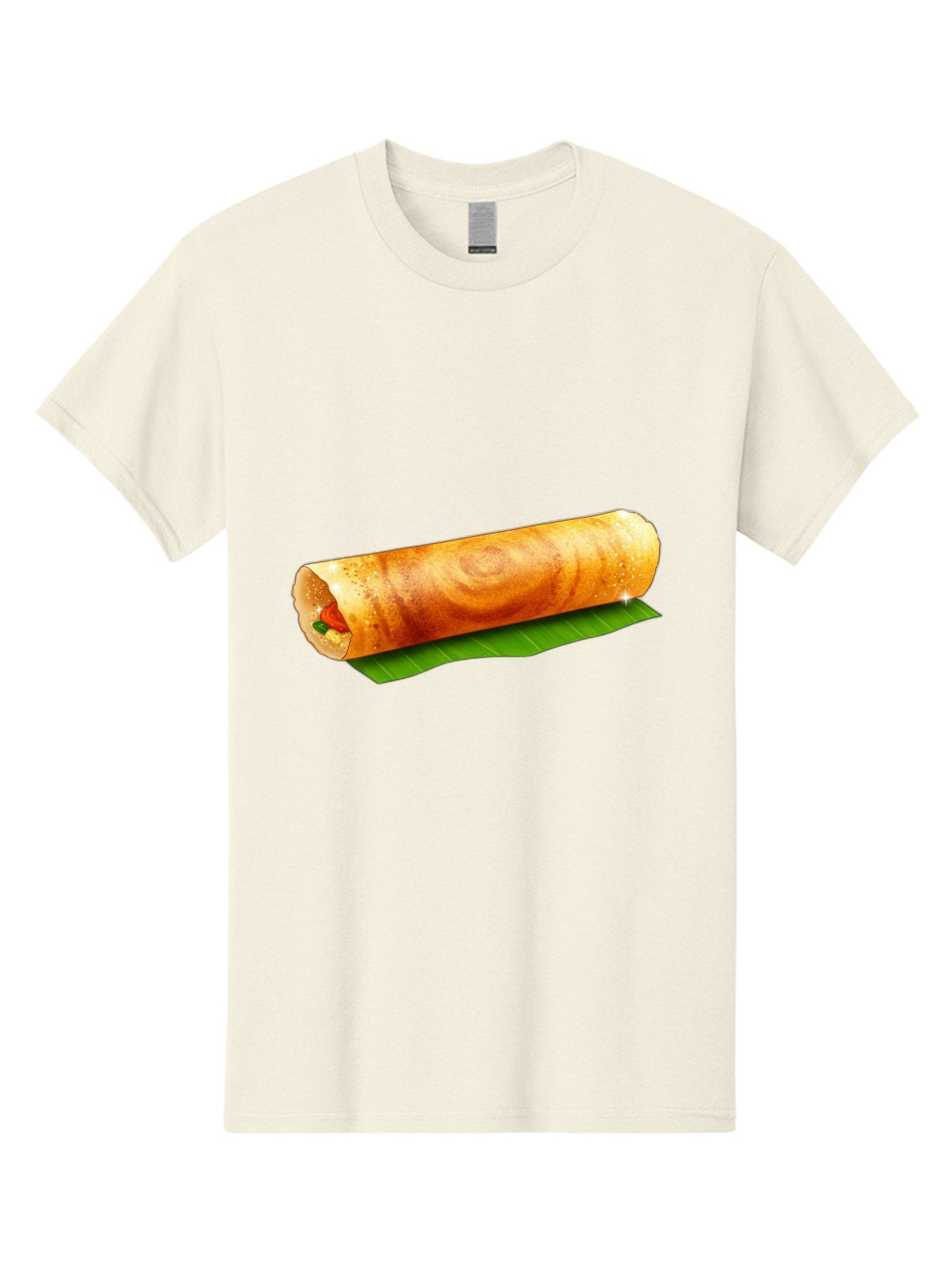 Dosa-Roll Men'S Graphic Tee, 100% Cotton, Comfortable Casual Summer Wear, Machine Washable, Crispy Spring Roll, Golden Brown, Fried Delicacy, Asian Cuisine, Savory Filling, Delicious Snack, Appetizing Treat, Finger Food Baa542 4
