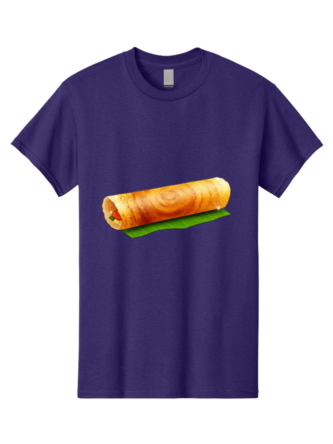 Dosa-Roll Men'S Graphic Tee, 100% Cotton, Comfortable Casual Summer Wear, Machine Washable, Crispy Spring Roll, Golden Brown, Fried Delicacy, Asian Cuisine, Savory Filling, Delicious Snack, Appetizing Treat, Finger Food Baa542 13
