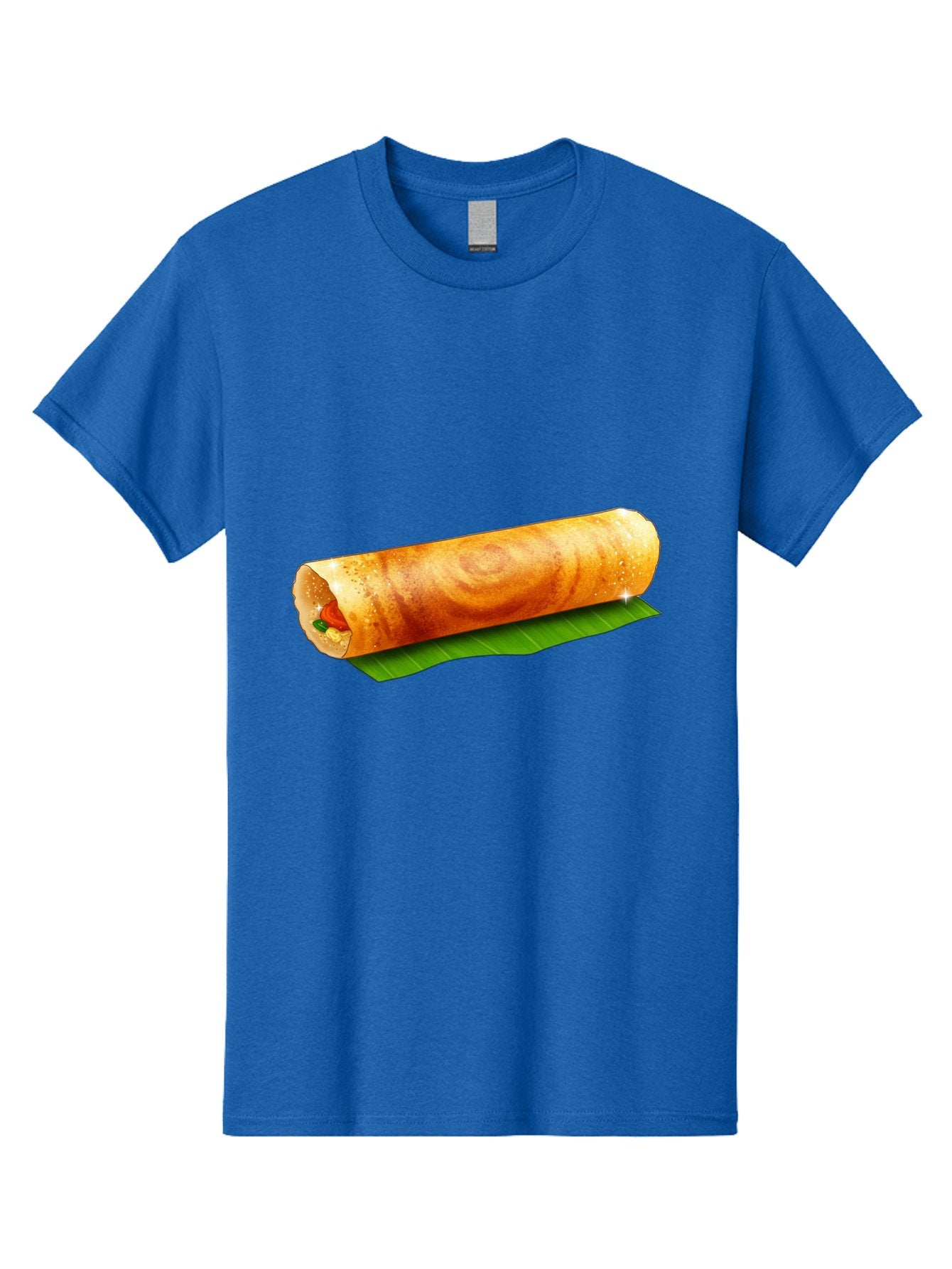 Dosa-Roll Men'S Graphic Tee, 100% Cotton, Comfortable Casual Summer Wear, Machine Washable, Crispy Spring Roll, Golden Brown, Fried Delicacy, Asian Cuisine, Savory Filling, Delicious Snack, Appetizing Treat, Finger Food Baa542