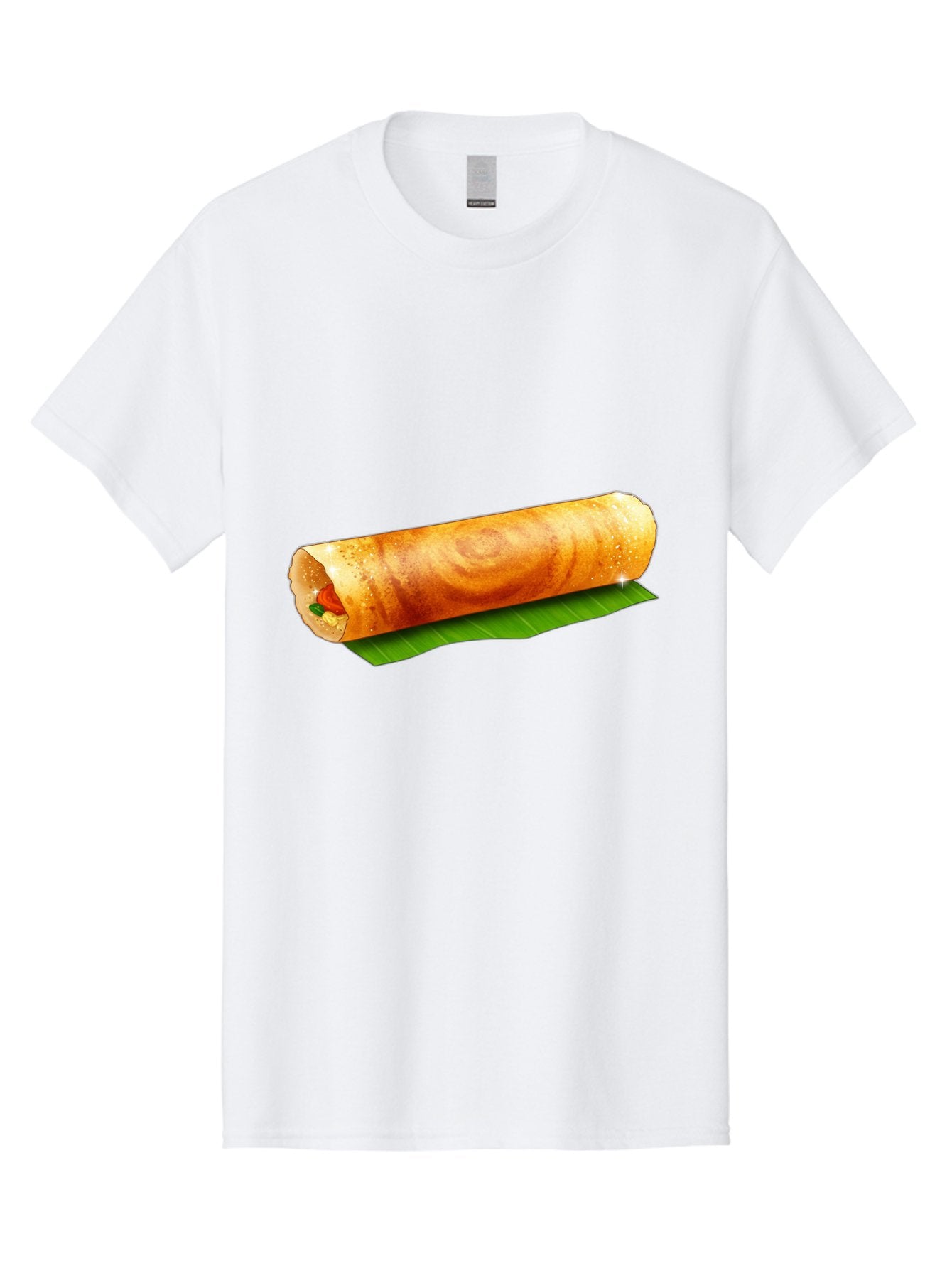 Dosa-Roll Men'S Graphic Tee, 100% Cotton, Comfortable Casual Summer Wear, Machine Washable, Crispy Spring Roll, Golden Brown, Fried Delicacy, Asian Cuisine, Savory Filling, Delicious Snack, Appetizing Treat, Finger Food Baa542 14