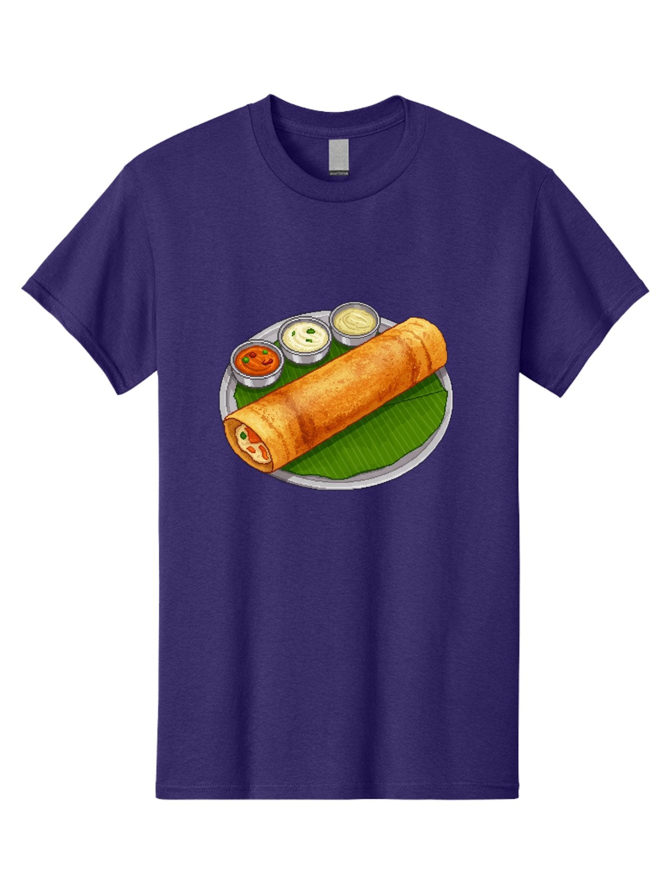 Dosa-With-Chutney-1 Men'S Graphic Tee, 100% Cotton, Comfortable Casual Summer Wear, Machine Washable, South Indian Cuisine, Traditional Breakfast, Dosa With Chutney, Indian Food, Savory Crepe, Fermented Rice, Delicious Dish, Baa543 6