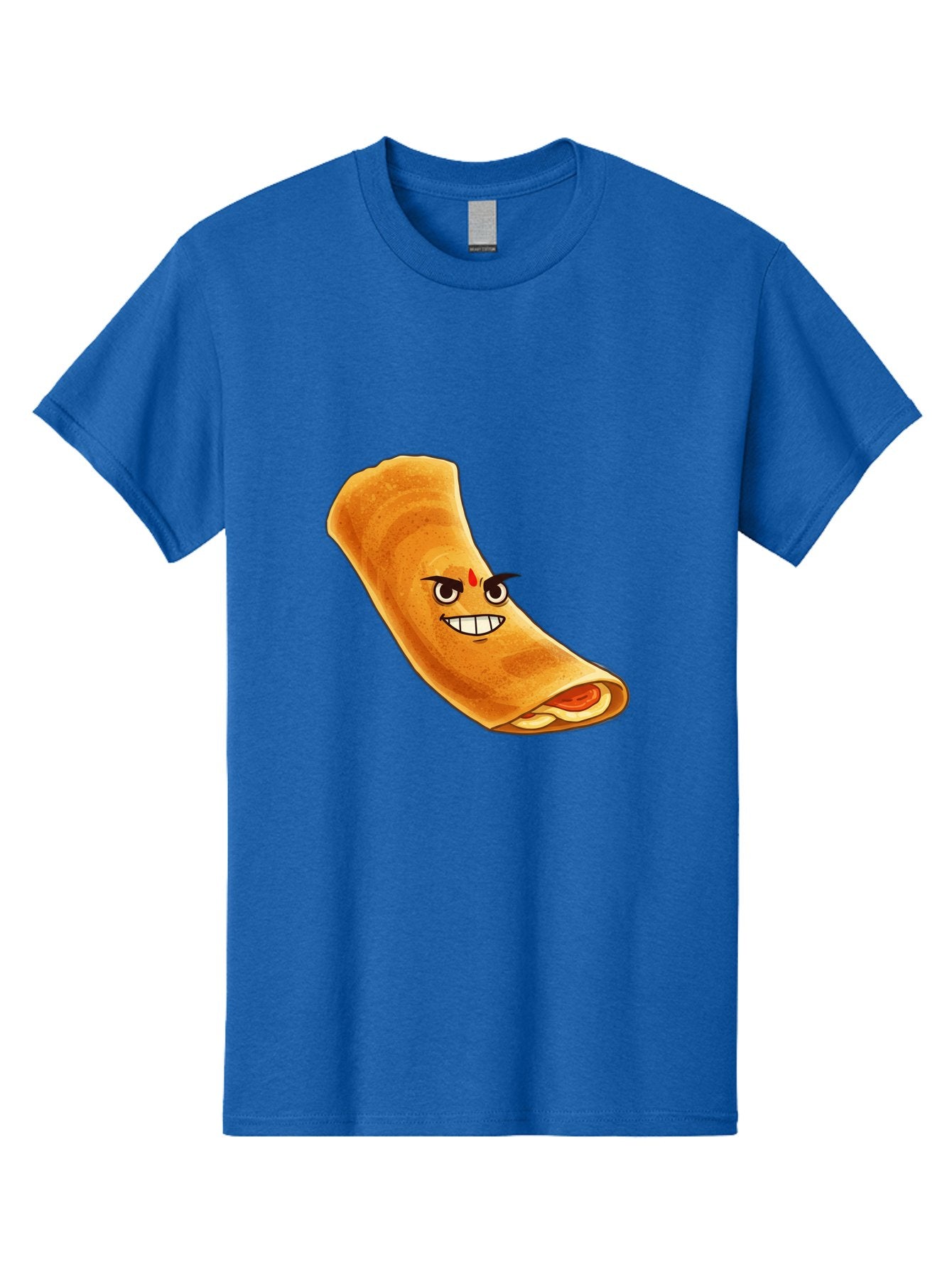 Dosa Men'S Graphic Tee, 100% Cotton, Comfortable Casual Summer Wear, Machine Washable, Cartoon Dosa, South Indian Cuisine, Masala Dosa, Traditional Food, Dosa With Filling, Authentic Indian Dish, Crispy Crepe, Flavorful Meal, Indian Breakfast Baa545