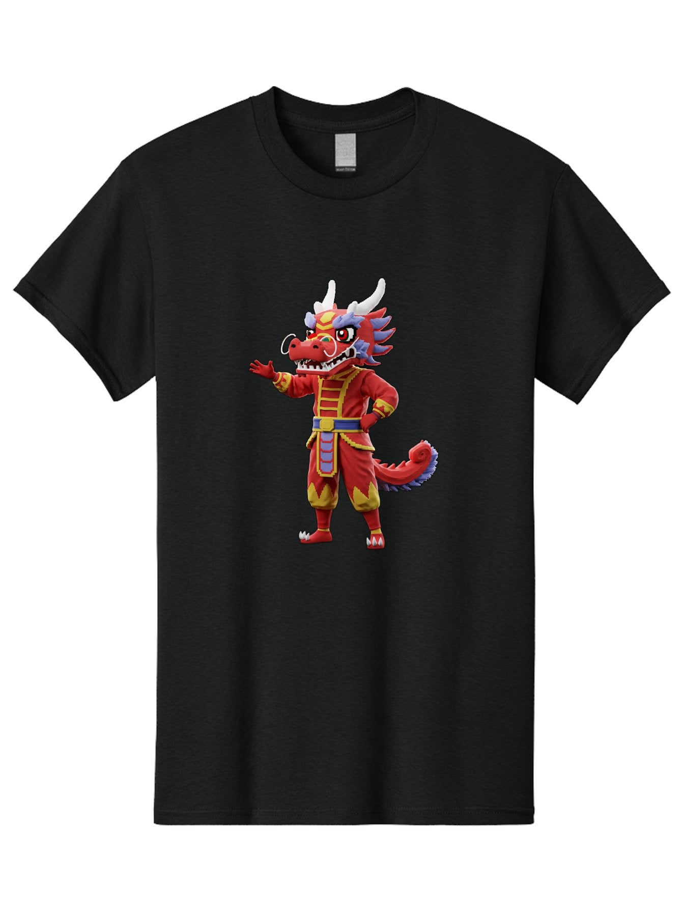 Dragon-Costume Men'S Graphic Tee, 100% Cotton, Comfortable Casual Summer Wear, Machine Washable, Cartoon Red Dragon, Dragon Costume, Chinese New Year, Red And Gold, Mythical Creature, Animated Character, Fantasy, Dragon Head, Costume Design, Baa549 14