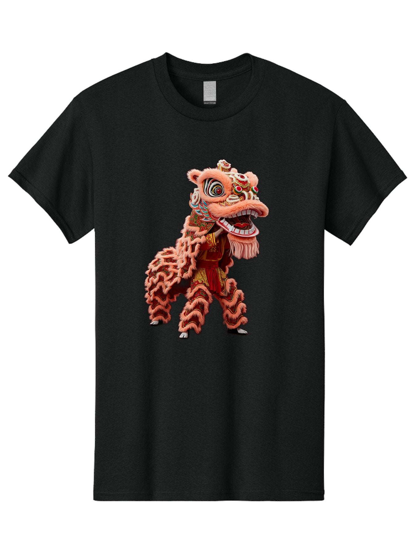 Dragon-Dance-2 Men'S Graphic Tee, 100% Cotton, Comfortable Casual Summer Wear, Machine Washable, Traditional Lion Dance, Cultural Heritage, Chinese New Year, Festive Decorations, Vibrant Colors, Mythical Creature, Dynamic Pose, Baa551 4
