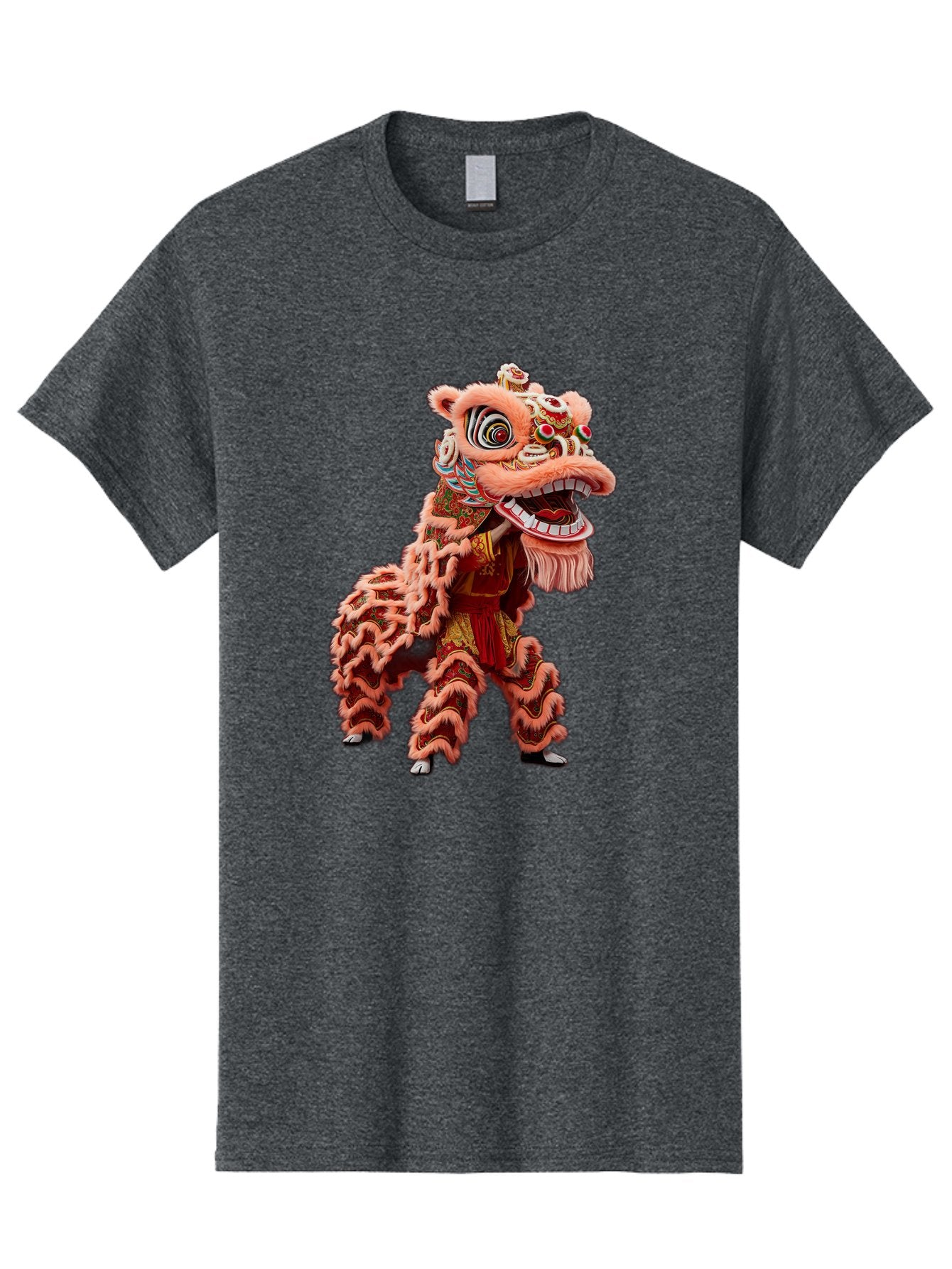 Dragon-Dance-2 Men'S Graphic Tee, 100% Cotton, Comfortable Casual Summer Wear, Machine Washable, Traditional Lion Dance, Cultural Heritage, Chinese New Year, Festive Decorations, Vibrant Colors, Mythical Creature, Dynamic Pose, Baa551 15