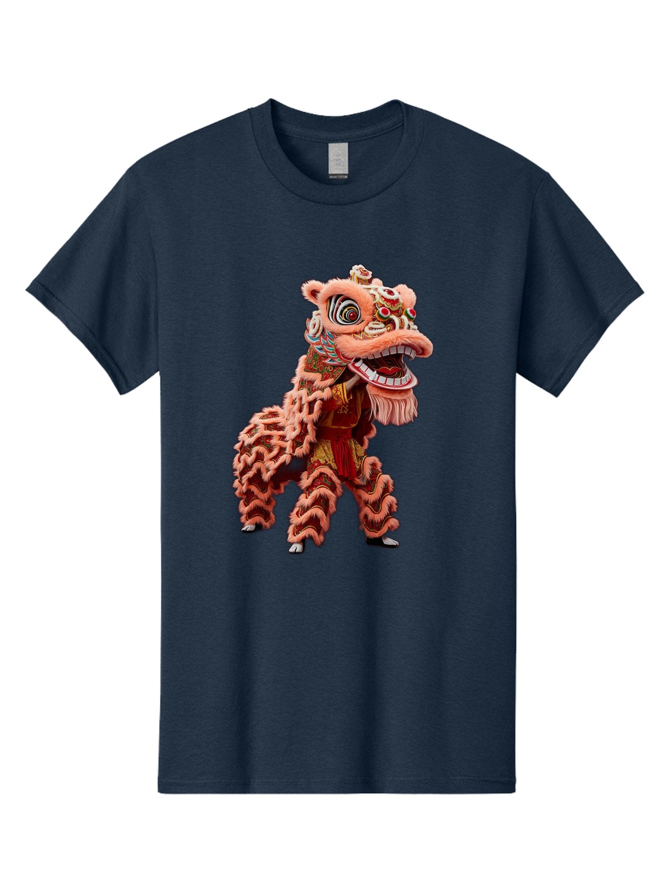 Dragon-Dance-2 Men'S Graphic Tee, 100% Cotton, Comfortable Casual Summer Wear, Machine Washable, Traditional Lion Dance, Cultural Heritage, Chinese New Year, Festive Decorations, Vibrant Colors, Mythical Creature, Dynamic Pose, Baa551 7