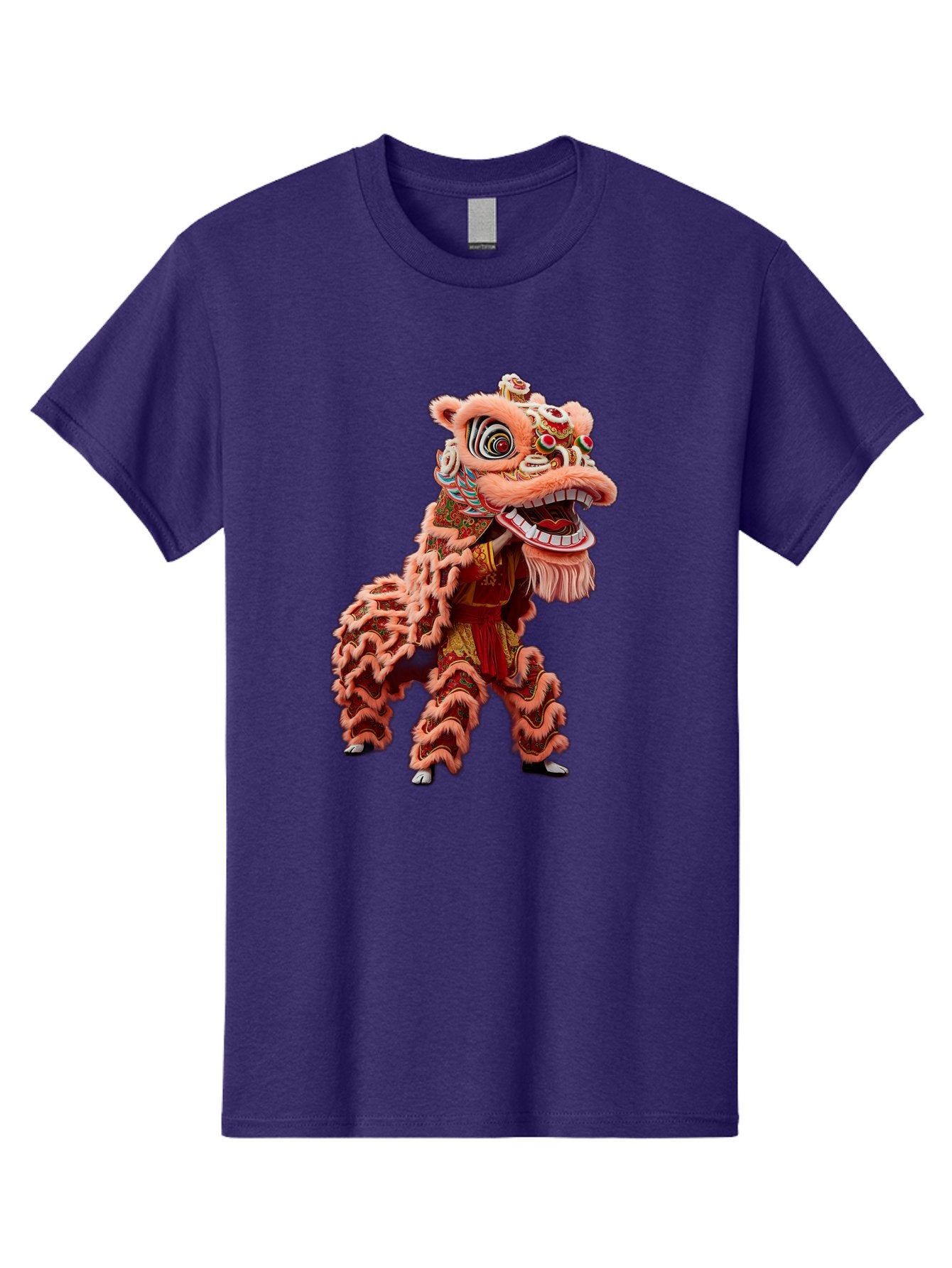 Dragon-Dance-2 Men'S Graphic Tee, 100% Cotton, Comfortable Casual Summer Wear, Machine Washable, Traditional Lion Dance, Cultural Heritage, Chinese New Year, Festive Decorations, Vibrant Colors, Mythical Creature, Dynamic Pose, Baa551 10
