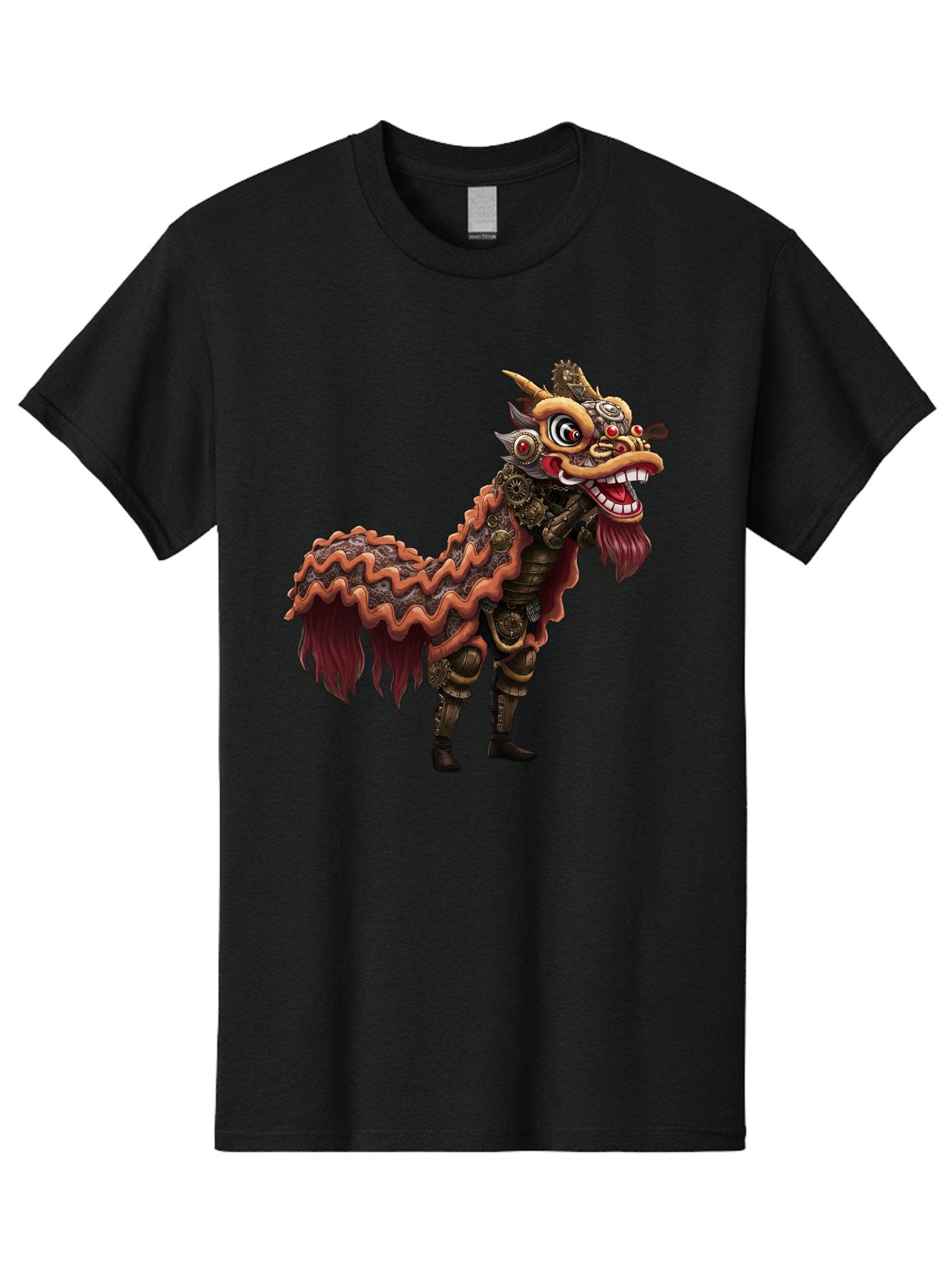 Dragon-Dance-Costume-2 Men'S Graphic Tee, 100% Cotton, Comfortable Casual Summer Wear, Machine Washable, Chinese Dragon Dance, Lion Dance Costume, Traditional Chinese Culture, Vibrant Colors, Festive Atmosphere, Mythical Creatures, Baa553 7