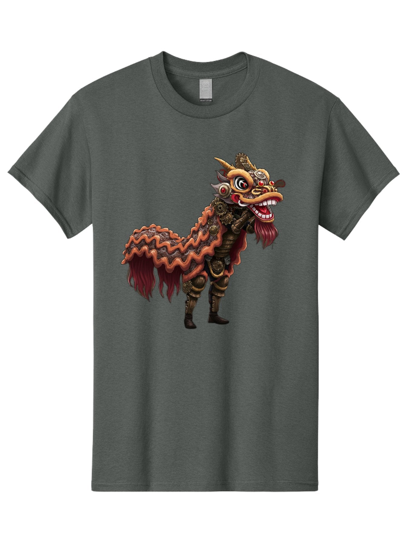 Dragon-Dance-Costume-2 Men'S Graphic Tee, 100% Cotton, Comfortable Casual Summer Wear, Machine Washable, Chinese Dragon Dance, Lion Dance Costume, Traditional Chinese Culture, Vibrant Colors, Festive Atmosphere, Mythical Creatures, Baa553 9