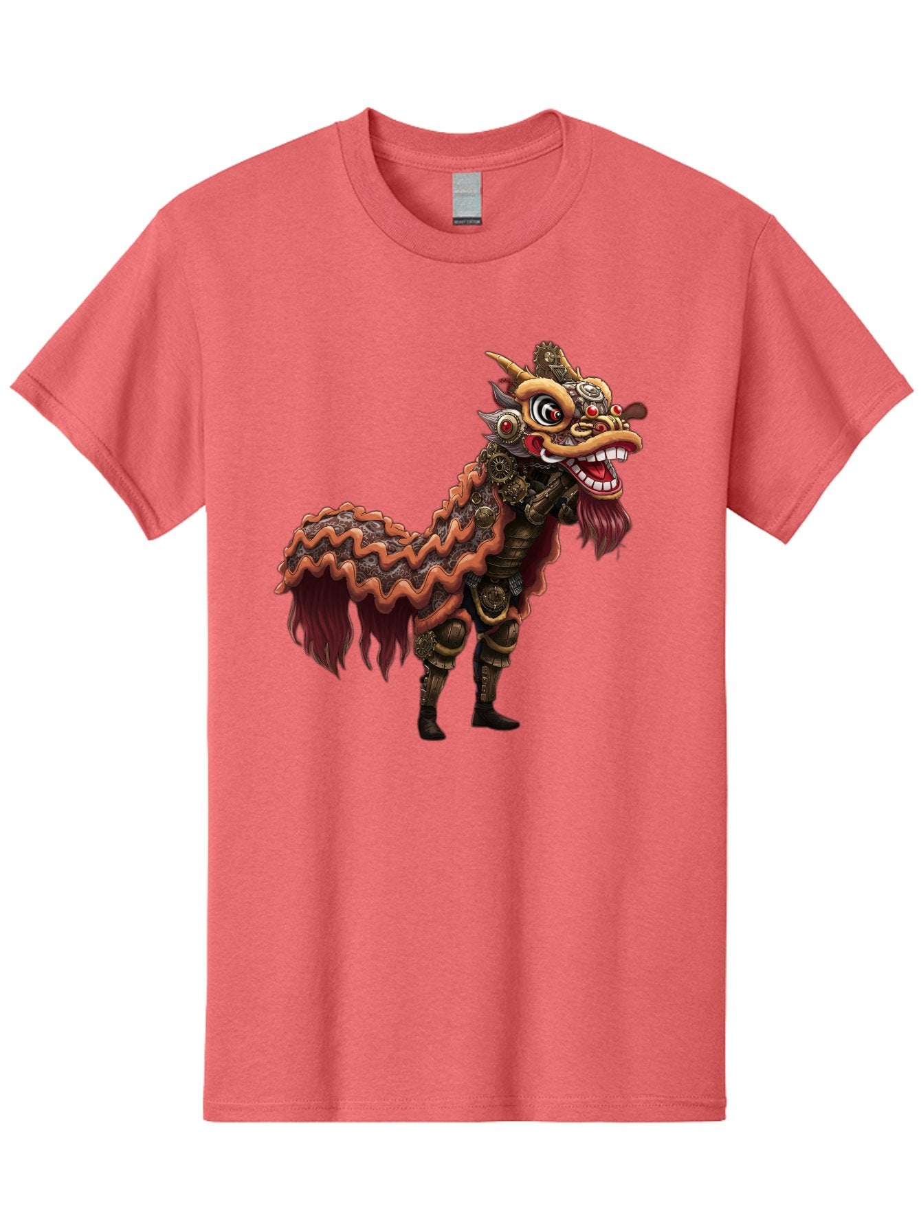 Dragon-Dance-Costume-2 Men'S Graphic Tee, 100% Cotton, Comfortable Casual Summer Wear, Machine Washable, Chinese Dragon Dance, Lion Dance Costume, Traditional Chinese Culture, Vibrant Colors, Festive Atmosphere, Mythical Creatures, Baa553 15