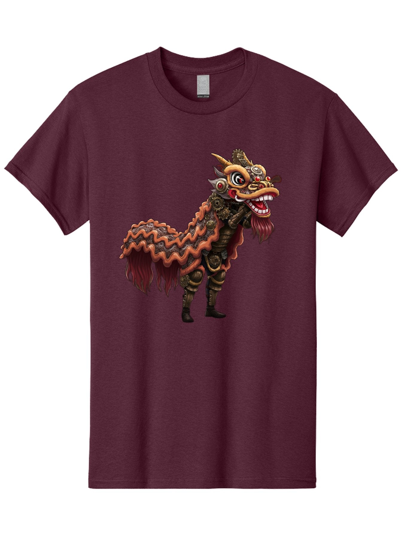 Dragon-Dance-Costume-2 Men'S Graphic Tee, 100% Cotton, Comfortable Casual Summer Wear, Machine Washable, Chinese Dragon Dance, Lion Dance Costume, Traditional Chinese Culture, Vibrant Colors, Festive Atmosphere, Mythical Creatures, Baa553 11